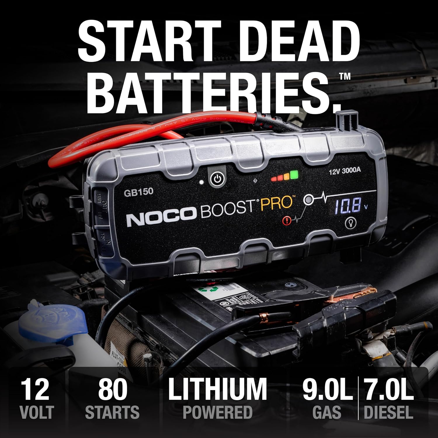 NOCO Boost Pro GB150 3000 Amp 12 voltios Arrancador portátil de lit...