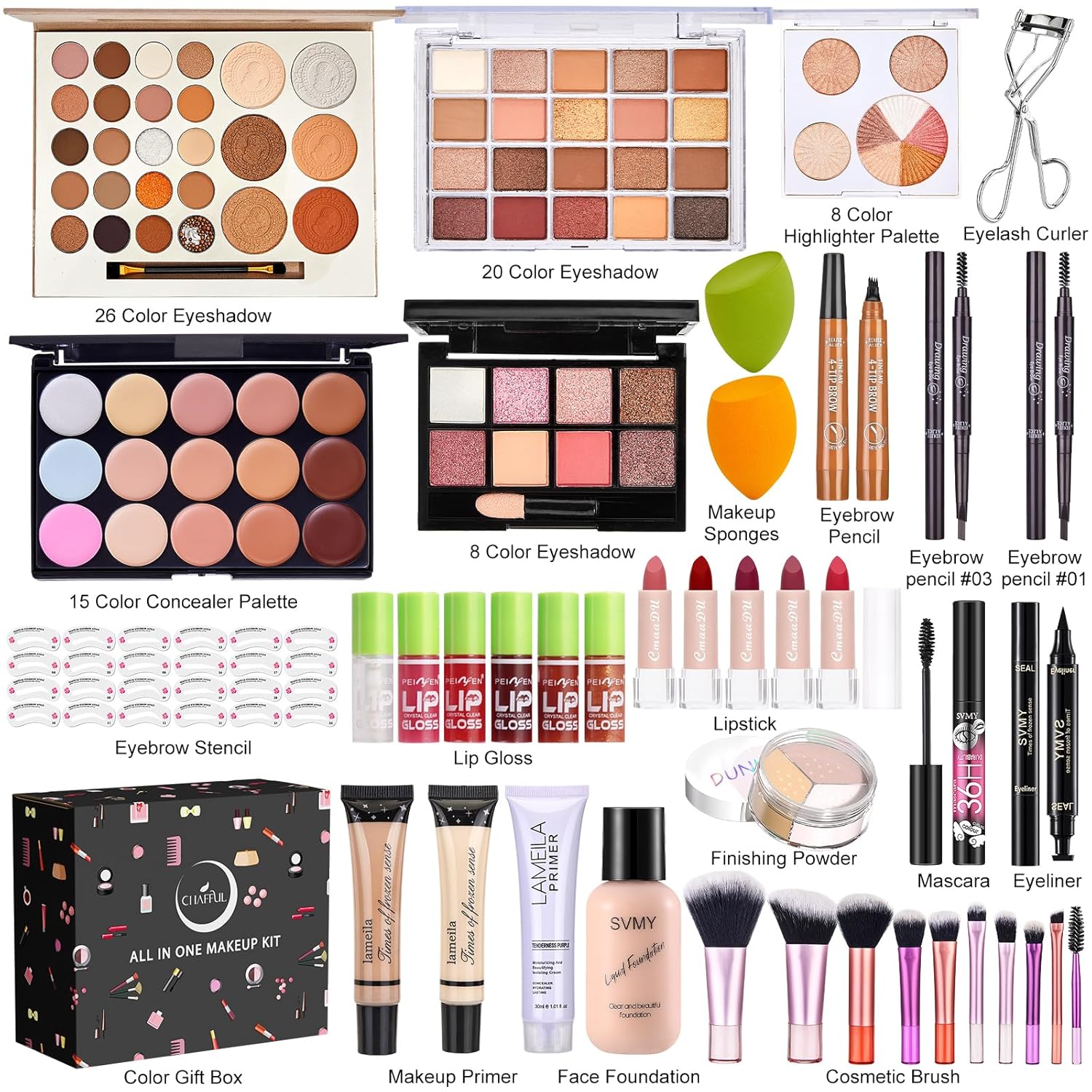 Kit de maquillaje todo en uno para mujer, kit completo, juego de re...