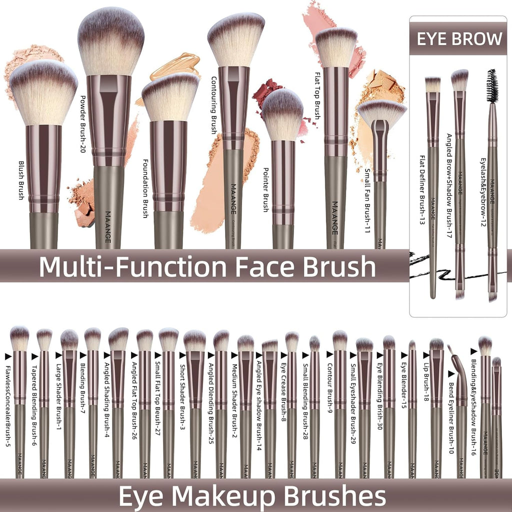 MAANGE Juego de 51 brochas de maquillaje, juego de herramientas de...
