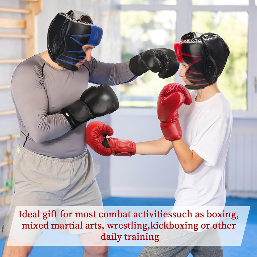 Juego de casco y guantes de boxeo 6 en 1, protector de cabeza de se...
