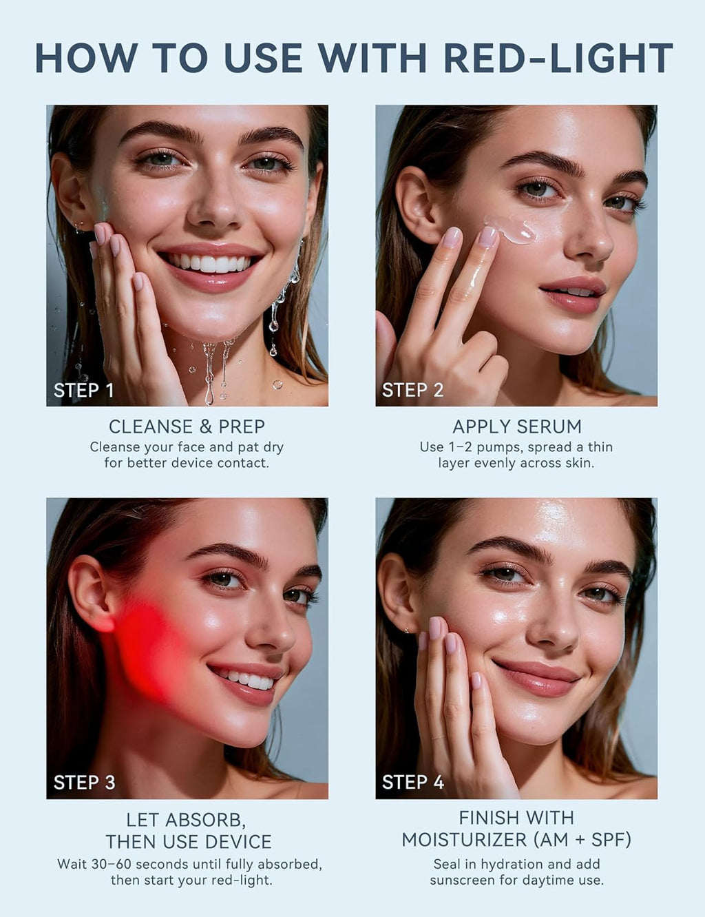 Suero de Terapia de Luz Roja para el Rostro \u2013 Potenciador de A...