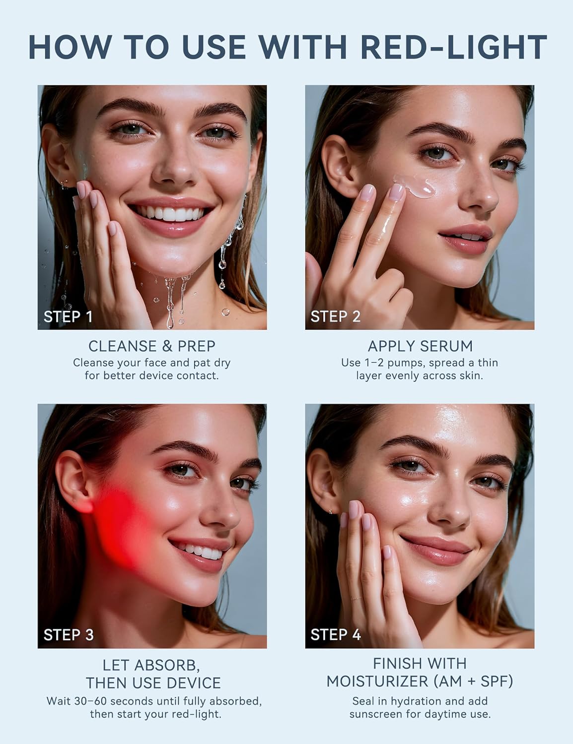 Suero de Terapia de Luz Roja para el Rostro \u2013 Potenciador de A...