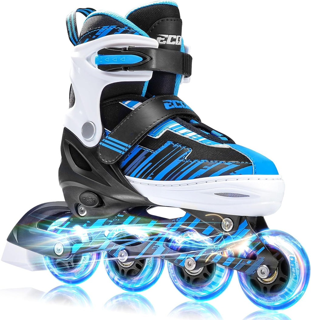 ECOO Patines en línea ajustables para niños y niñas de 5-8 y 8-12 a...