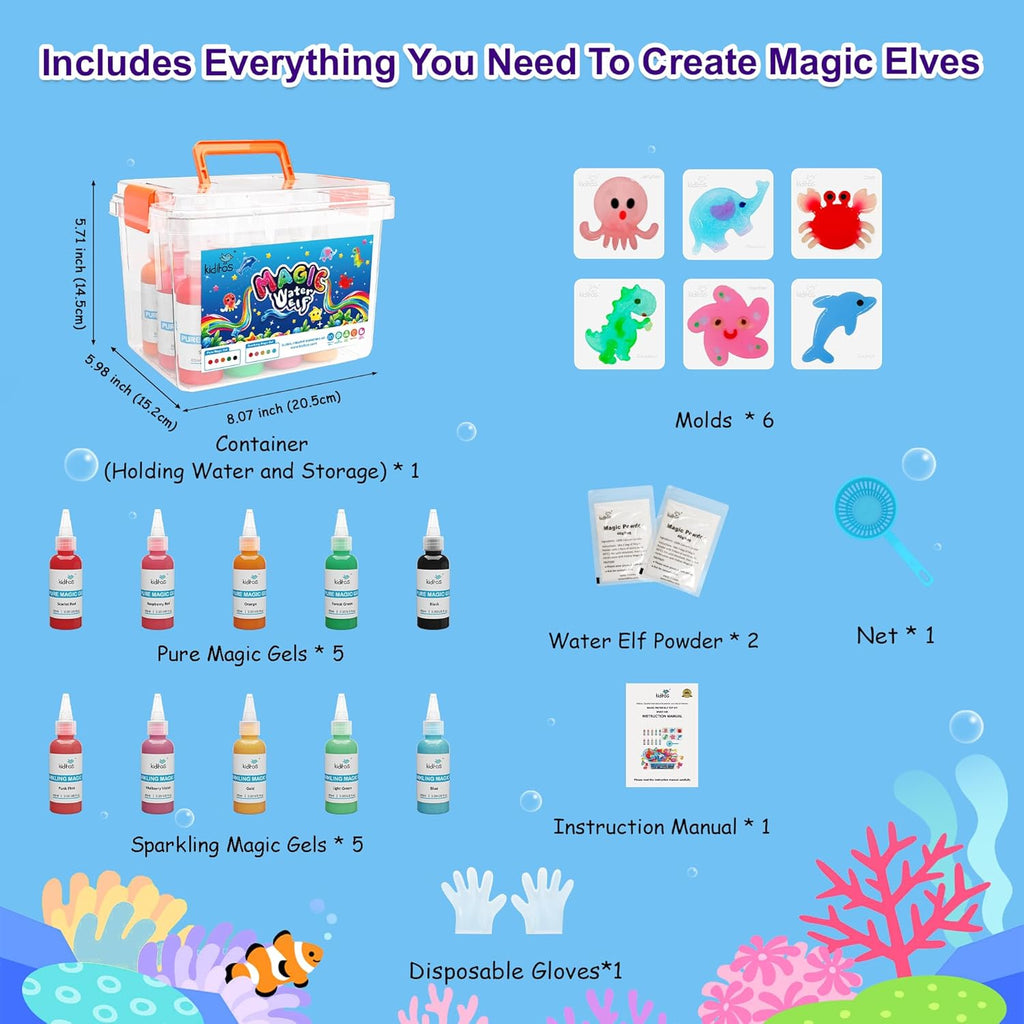 Kit de juguete mágico de elfo acuático Kiditos \u2013 Squishies par...