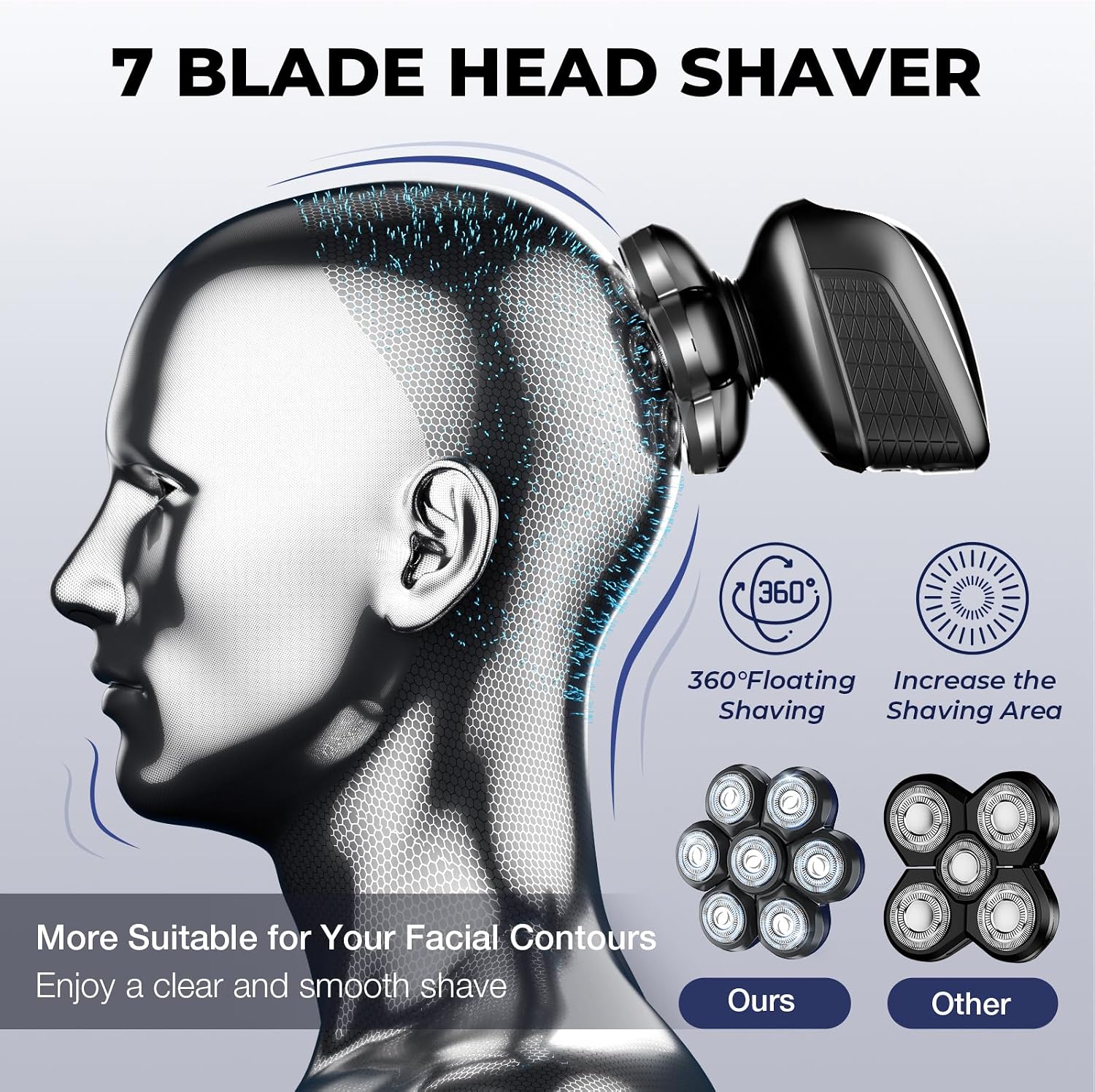 SOBIY Afeitadoras de cabeza para hombres calvos: maquinilla de afei...