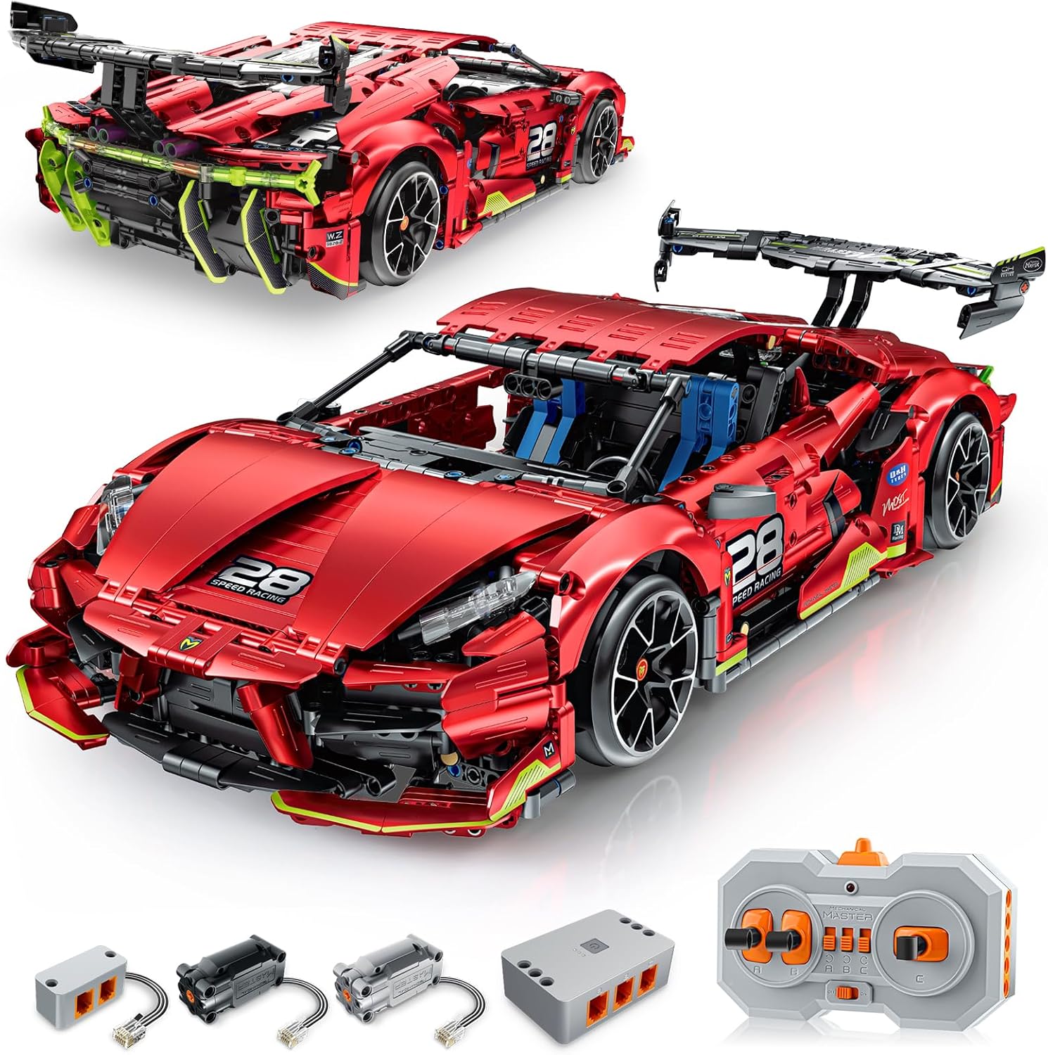 OWNONE 1 Kit de construcción de súper auto a control remoto, 1835 p...