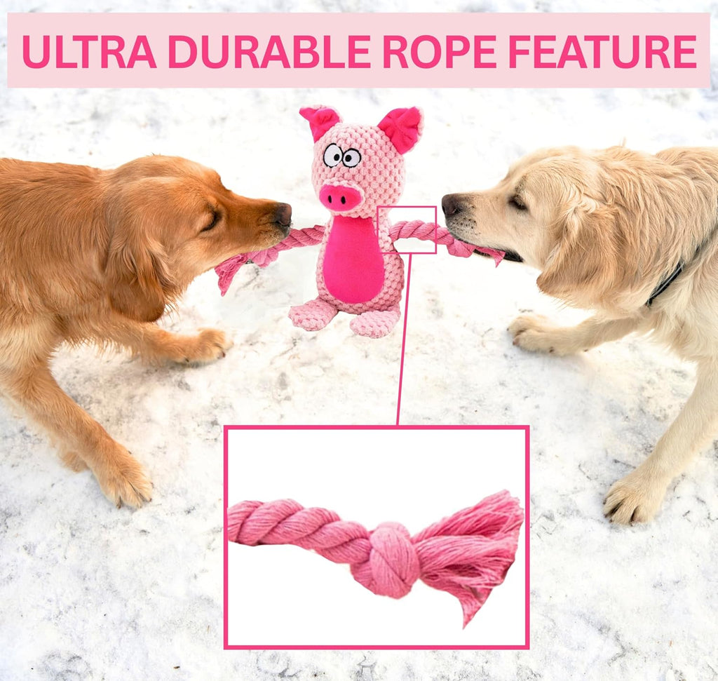 Leash and Leisure Juguetes de peluche para perros, paquete de 3 var...