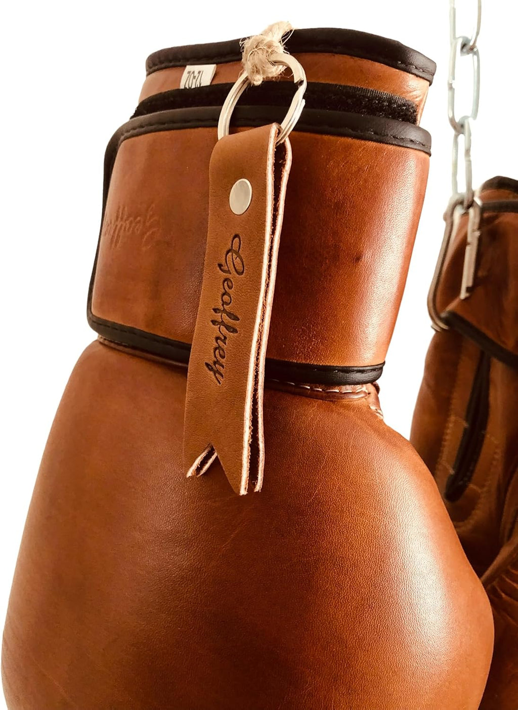Geoffrey Guantes de boxeo versión PRO de 16 onzas, cuero bronceado,...