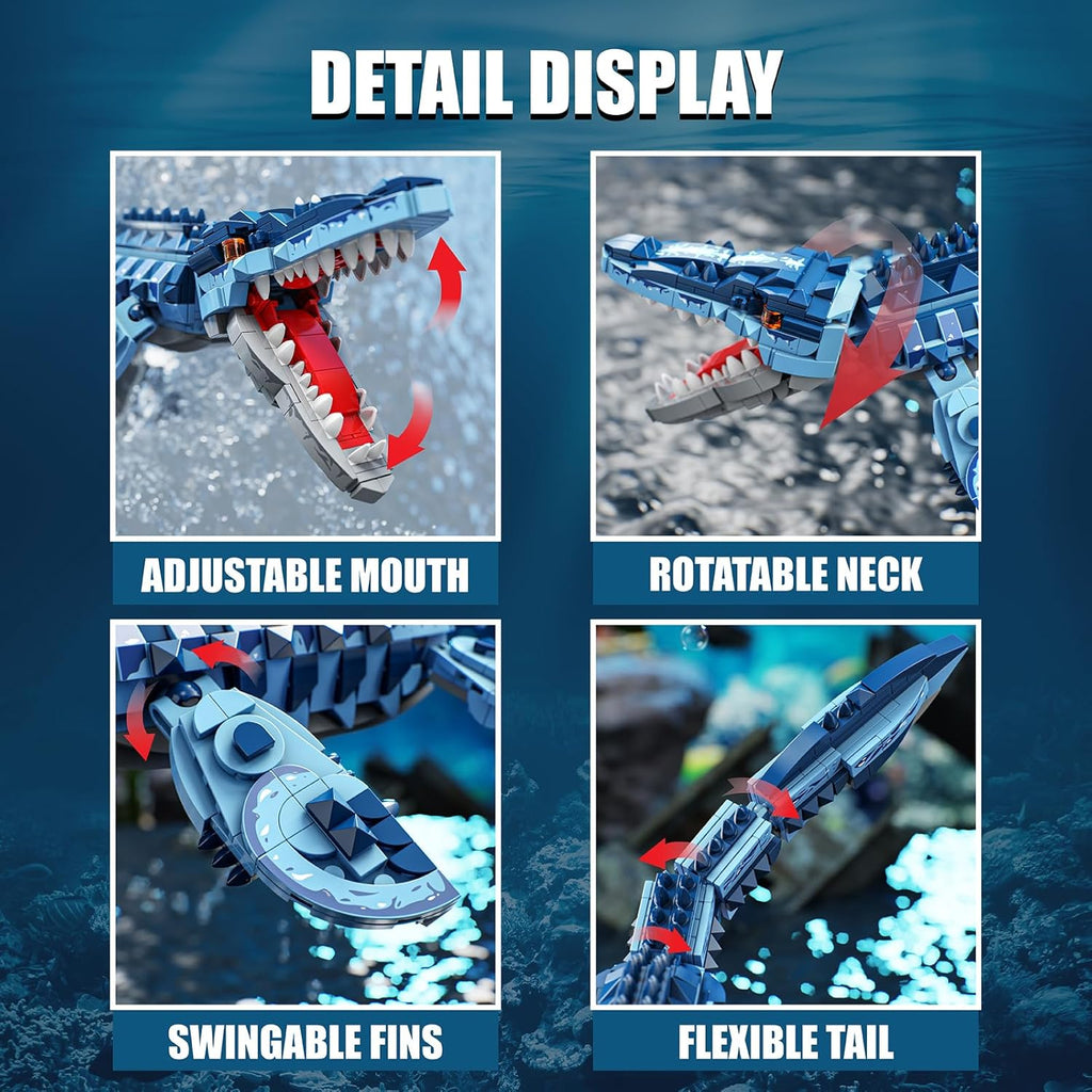 EITOLNR Juego de bloques de construcción de Mosasaurus, 805 piezas,...