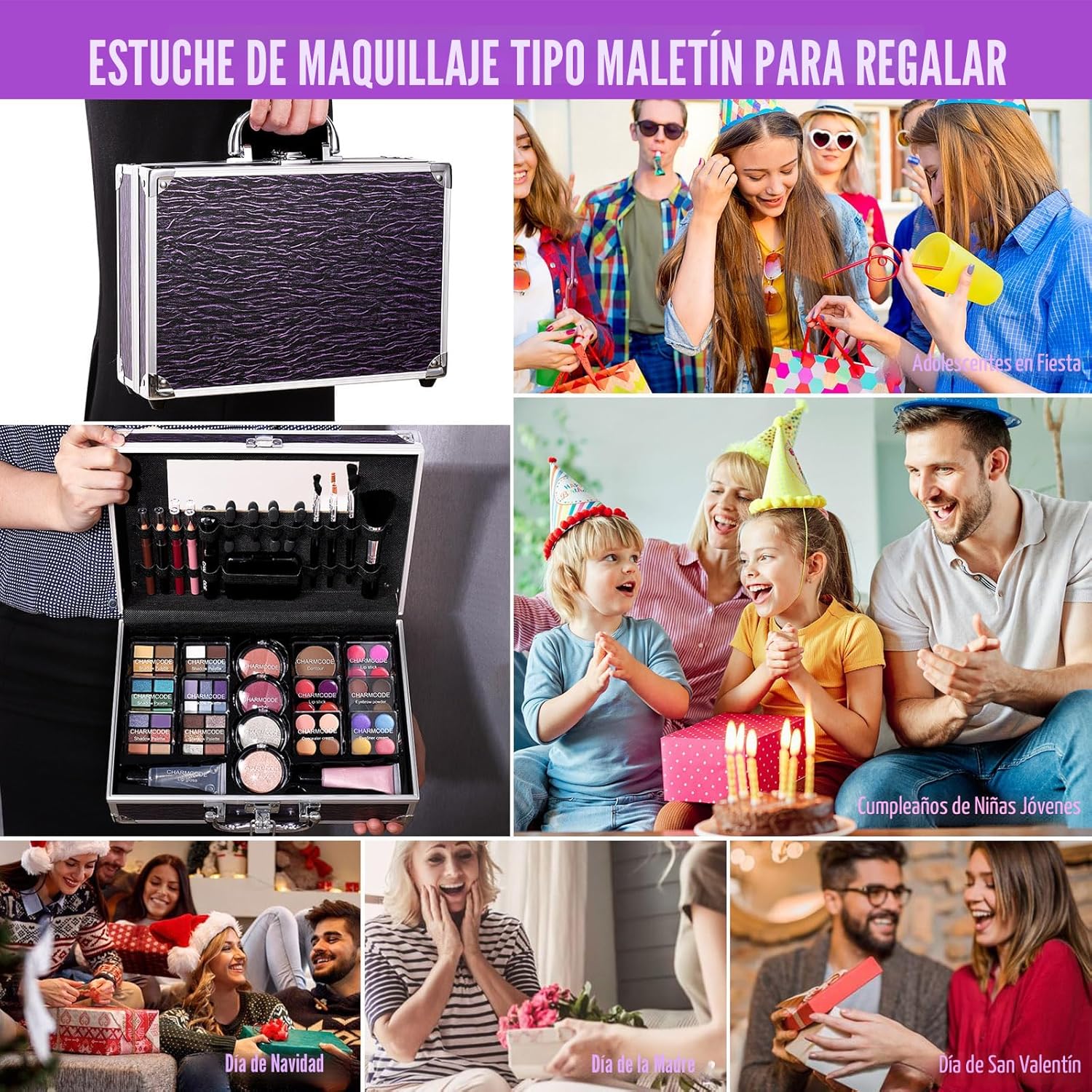 Kit completo de maquillaje para adolescentes y mujeres, estuche de...