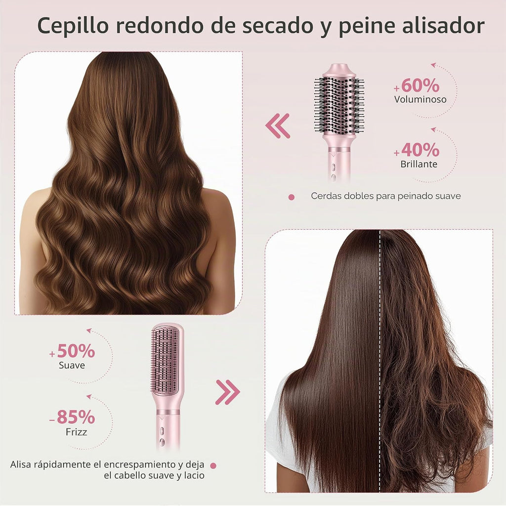 Juego de cepillo 8 en 1 para peinar el cabello y secador de pelo, s...