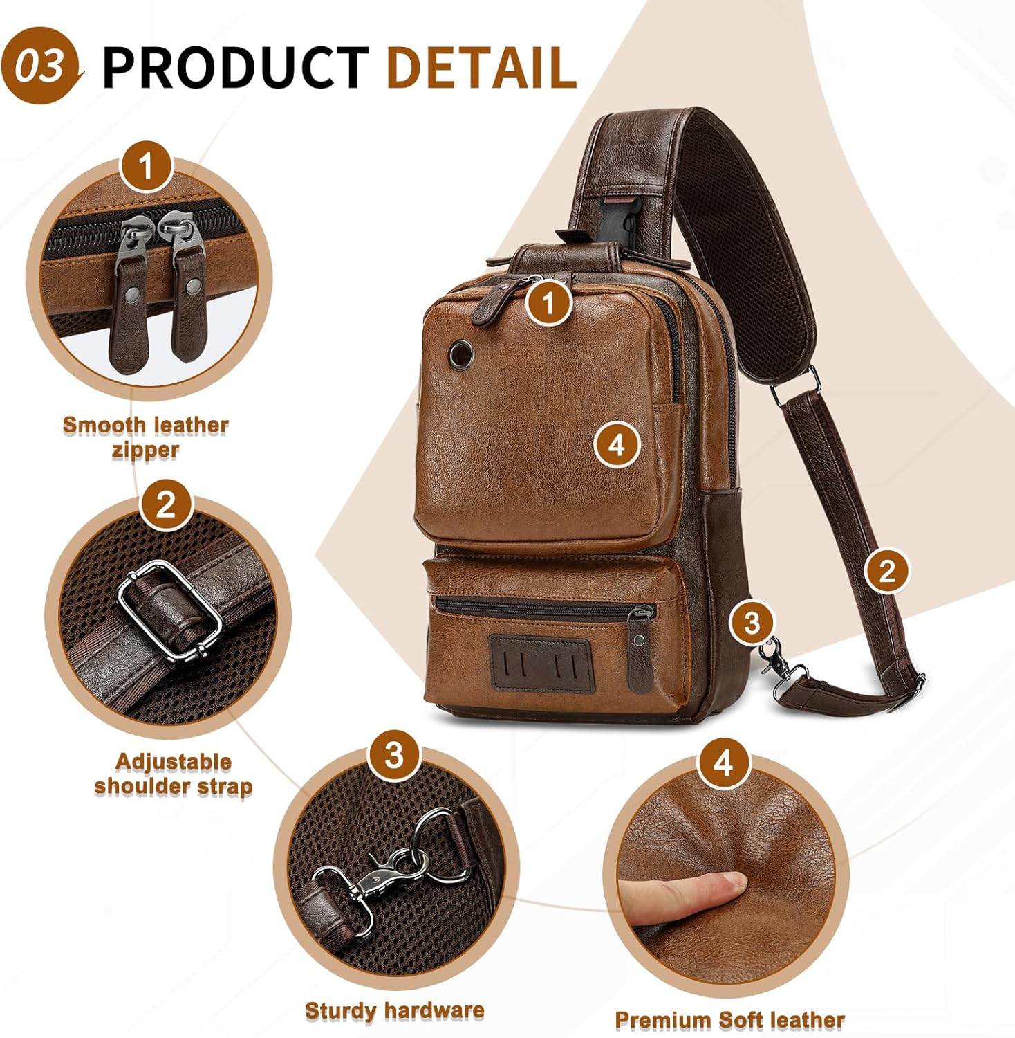 SUIKIHUM Mochila de piel sintética vintage para hombre, bandolera,...