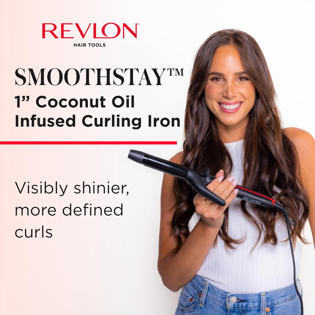 REVLON Smoothstay Rizador de 1 Pulgada - Varita Rizadora con Infusi...