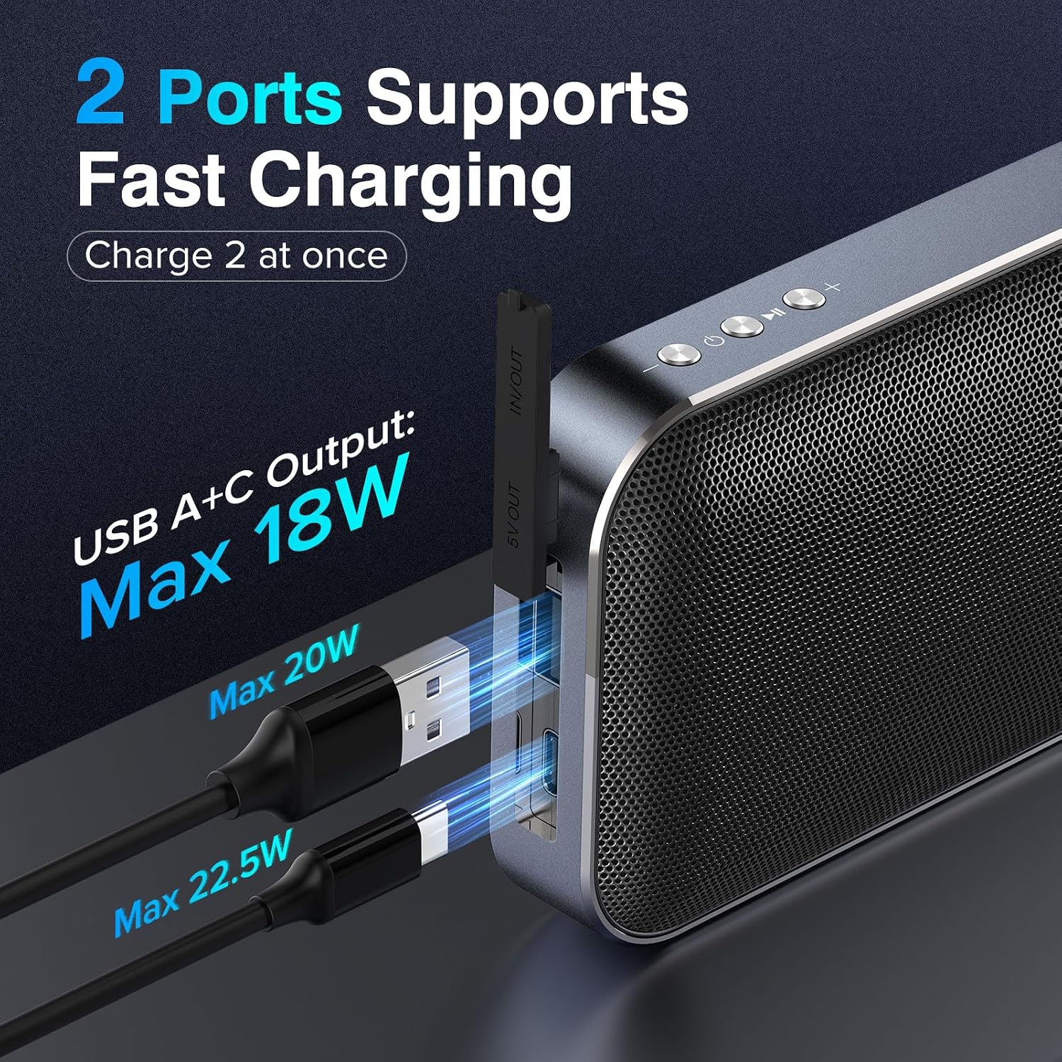 Altavoz Bluetooth AFK con Cargador Portátil, Altavoz Inalámbrico co...