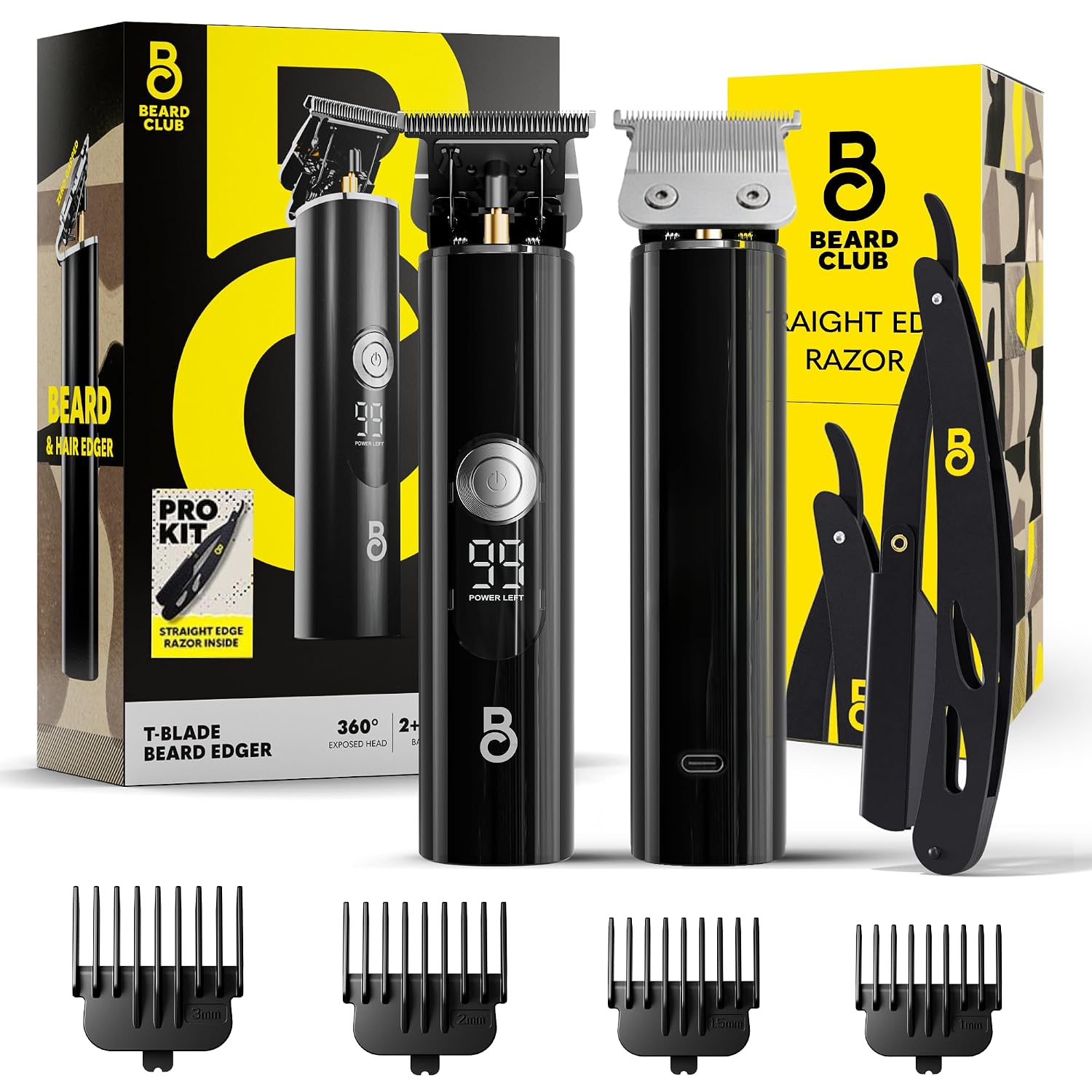 The Beard Club Recortadora de barba profesional con cuchilla en T p...
