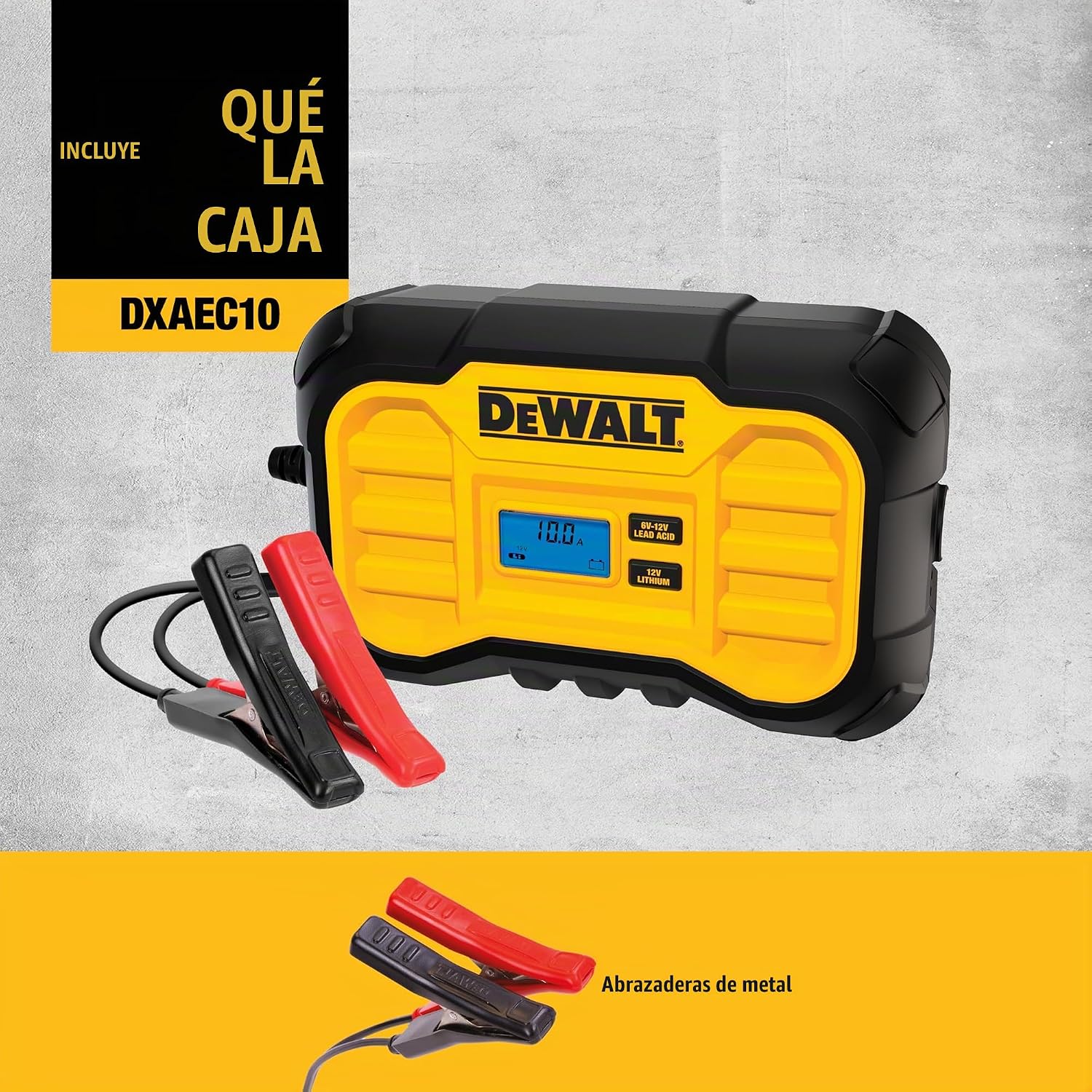 DeWalt DXAEC10 Cargador de Batería Profesional de 10 Amperios, Mant...
