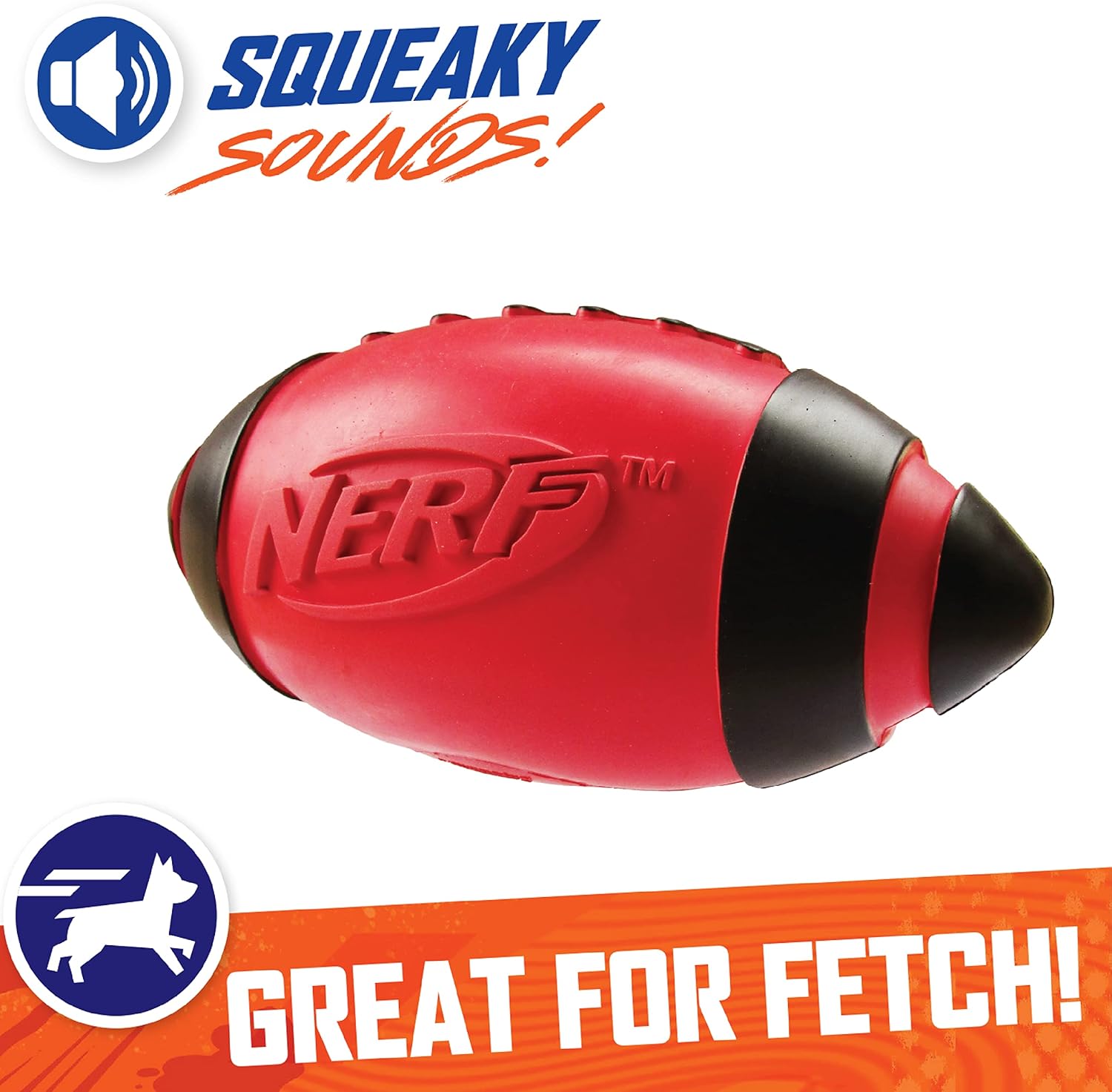 Nerf Dog - Juguete de fútbol de goma para perros con silbato intera...