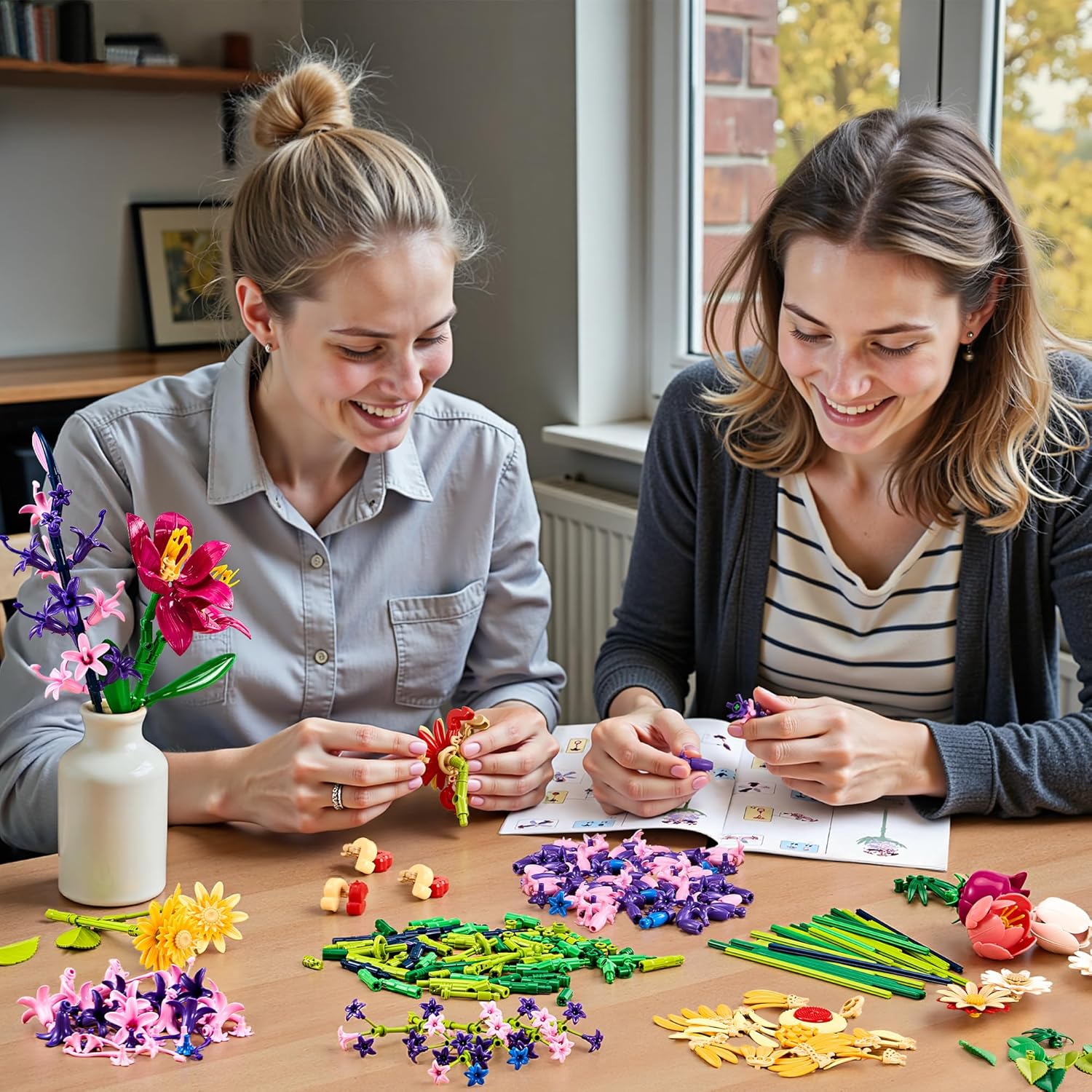 EWED Juego de construcción de ramo de flores de girasoles para adul...
