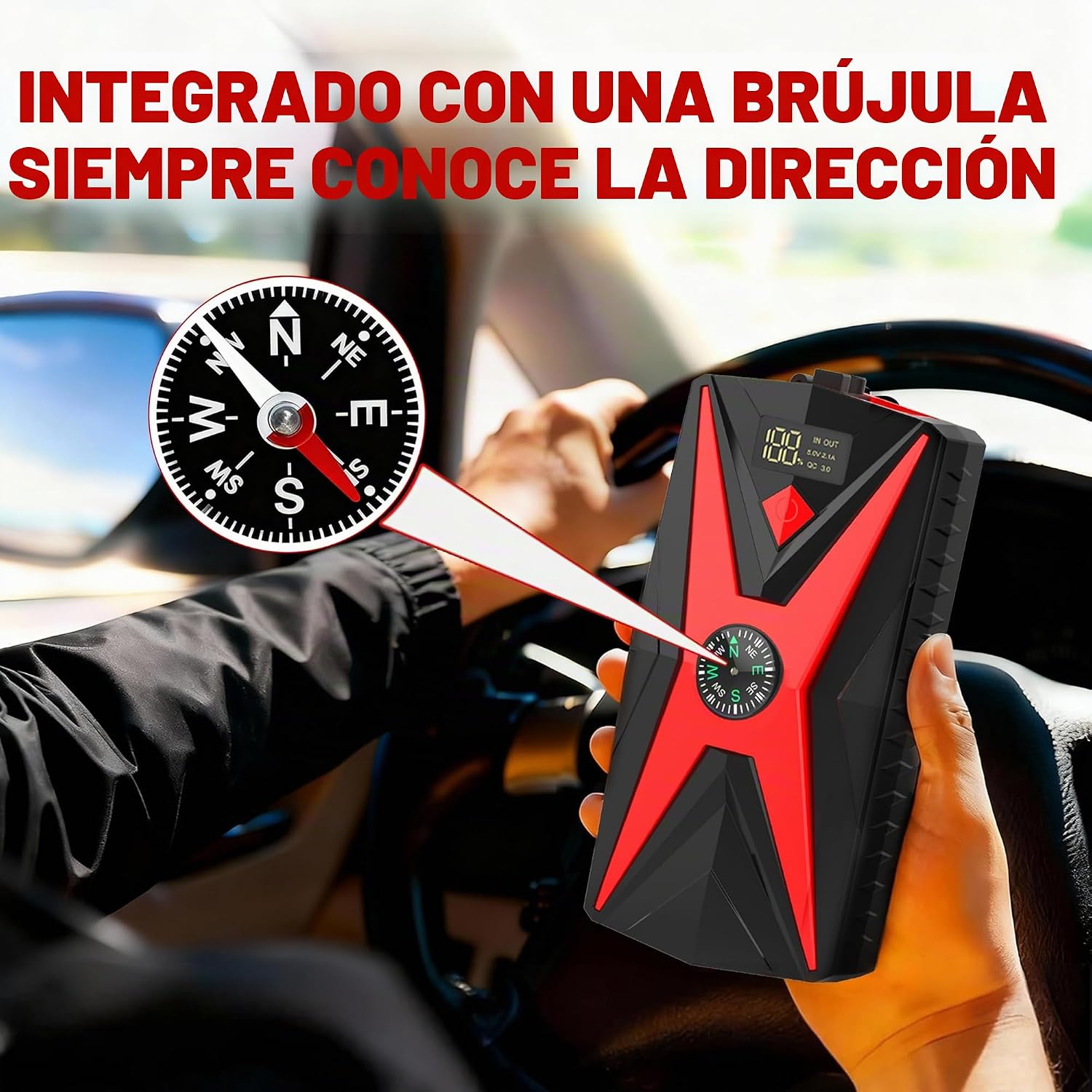 Inorising Arrancador de batería de automóvil, 2000 A pico de arranq...