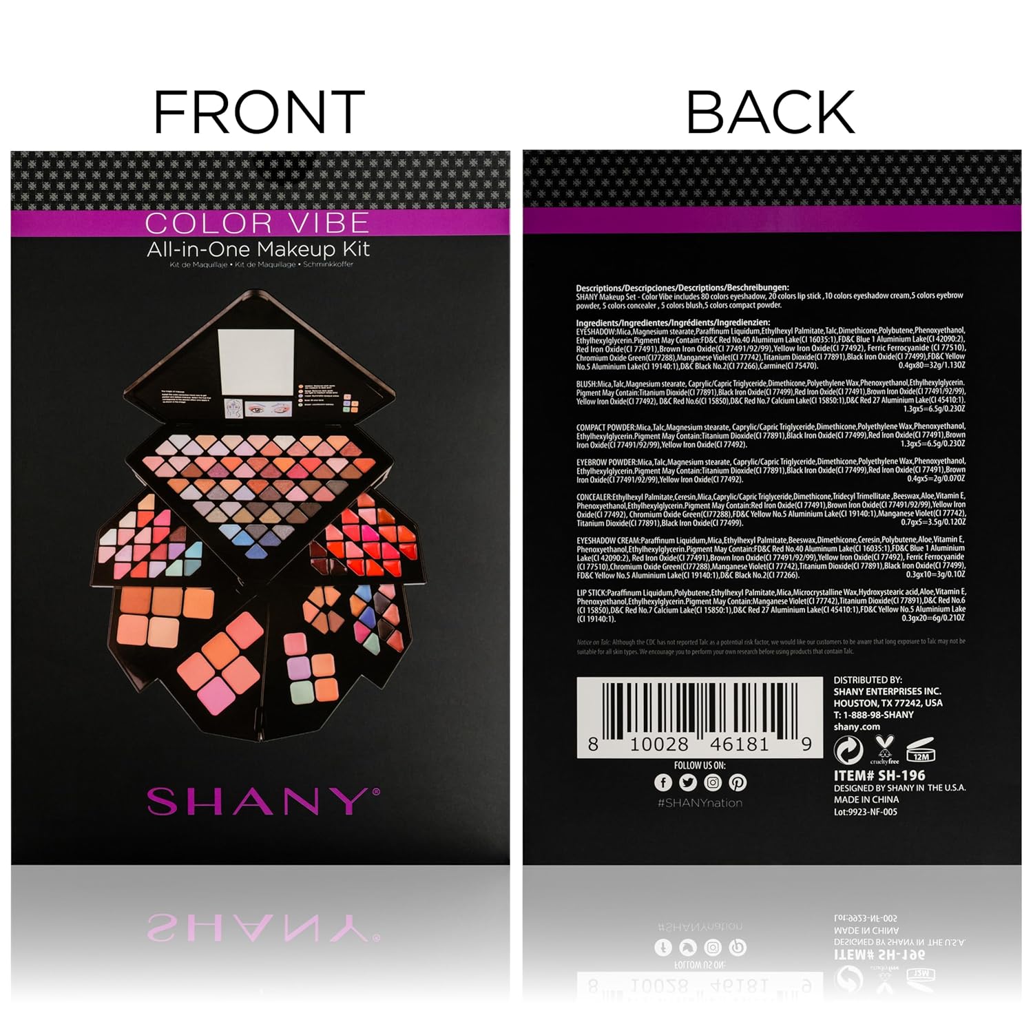 SHANY Juego de maquillaje todo en uno Color Vibe - 80 sombras de oj...