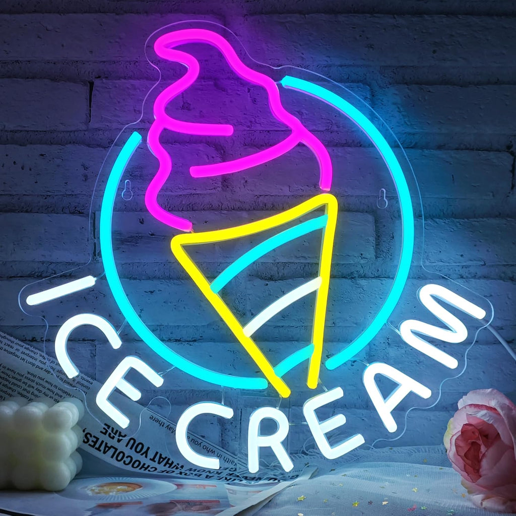 Letrero de neón de helado para decoración de pared, letrero de neón...