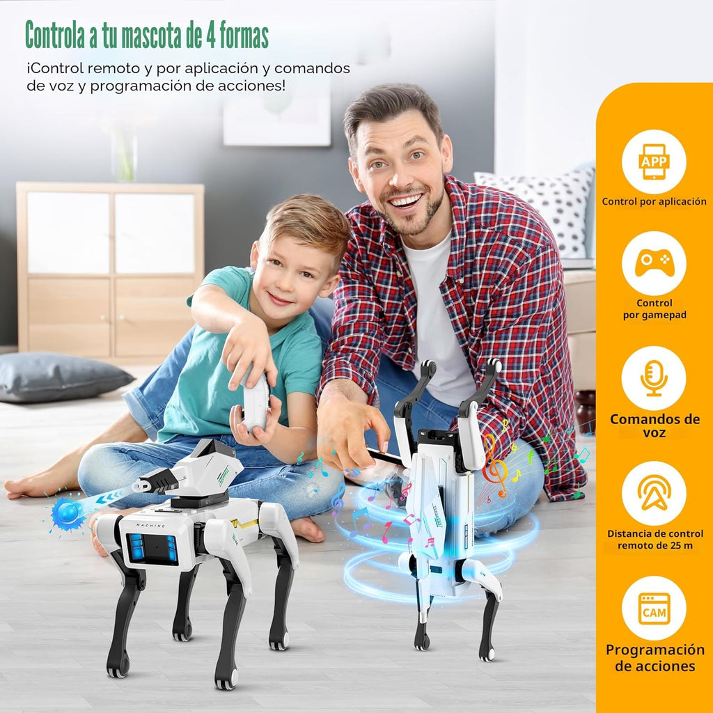 Dingdongwu Shoot Robot Dog - Mascota interactiva STEM con control d...