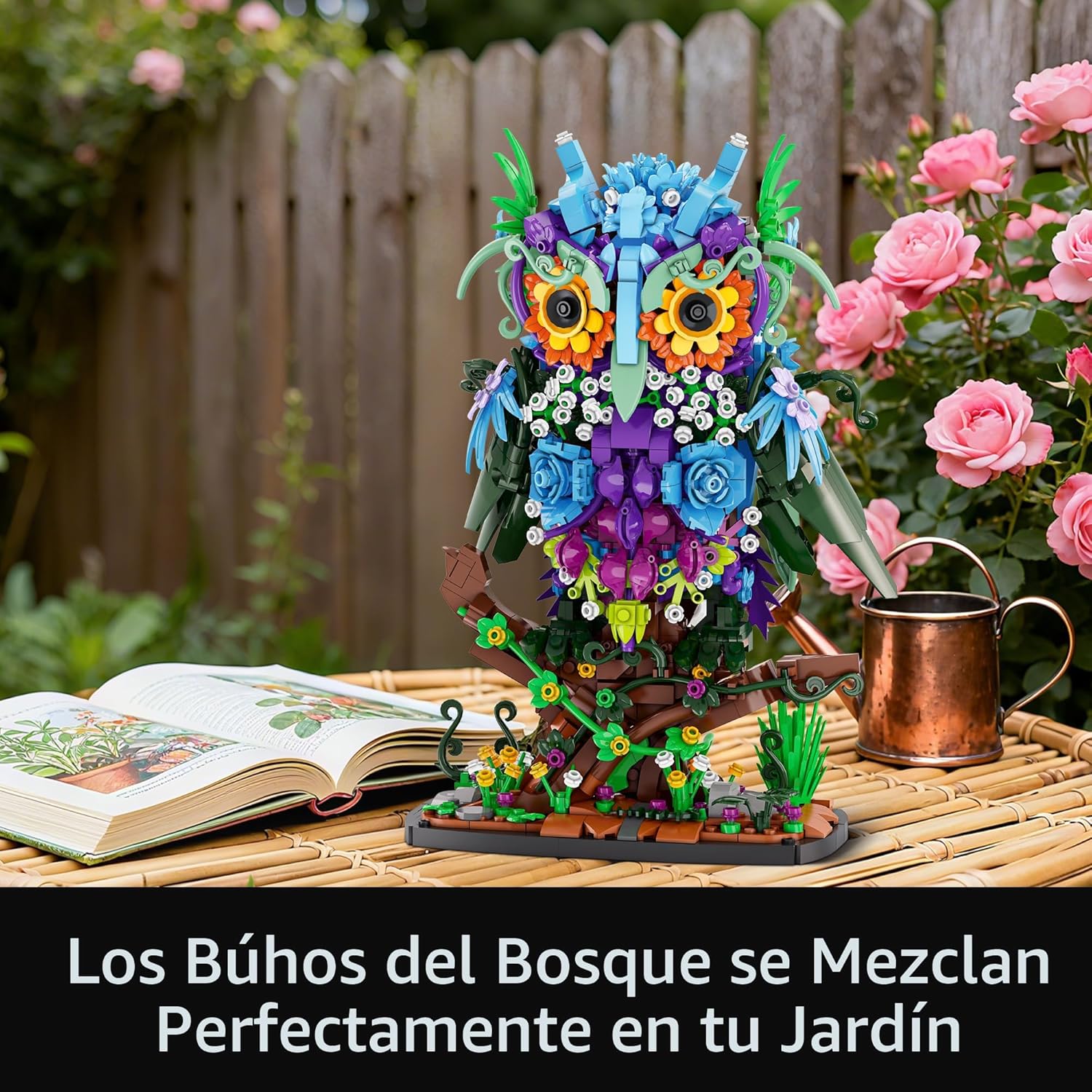 Sillbird Juego de construcción de búho de flores para adultos, rega...