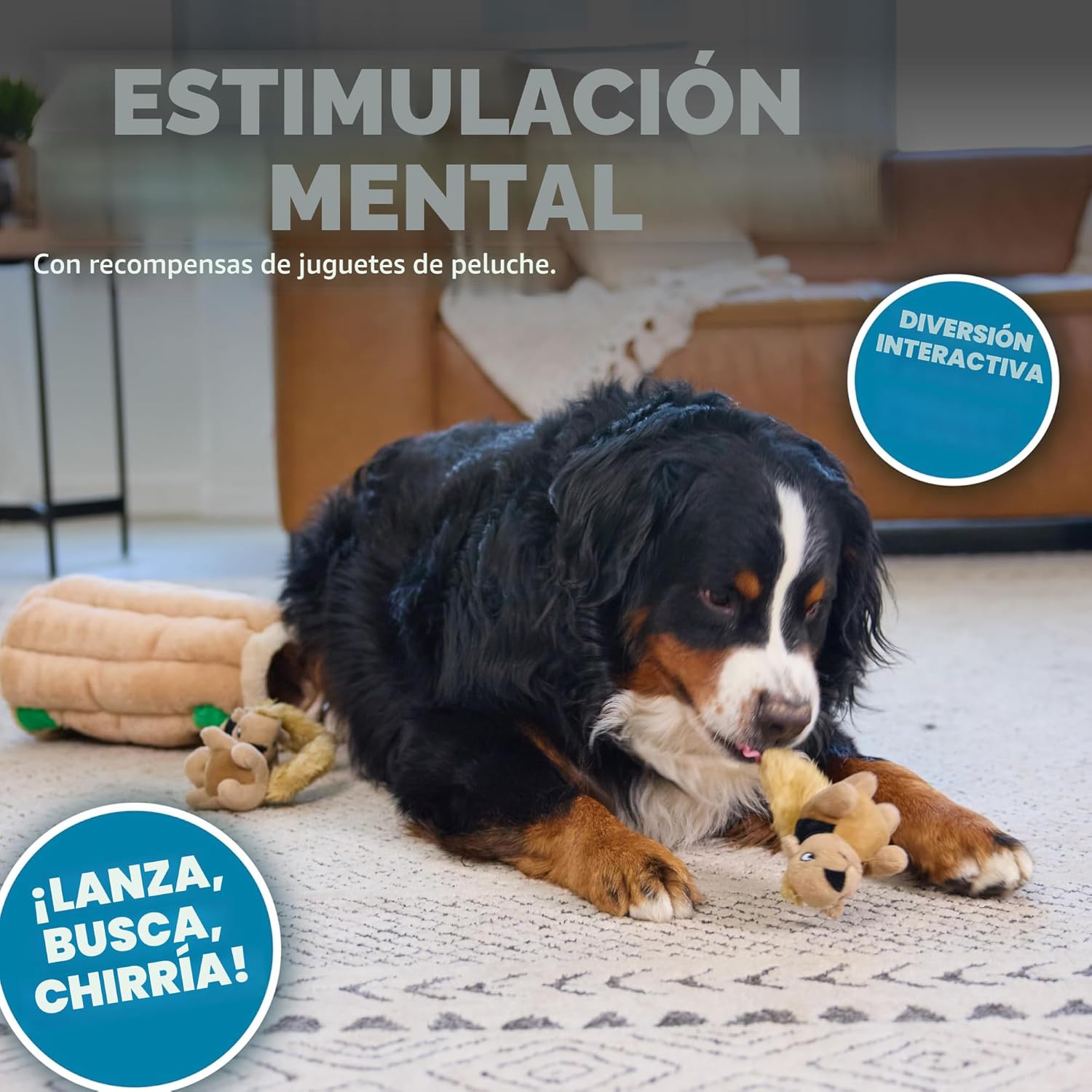 Outward Hound Hide A Squirrel - Rompecabezas de peluche para perro,...