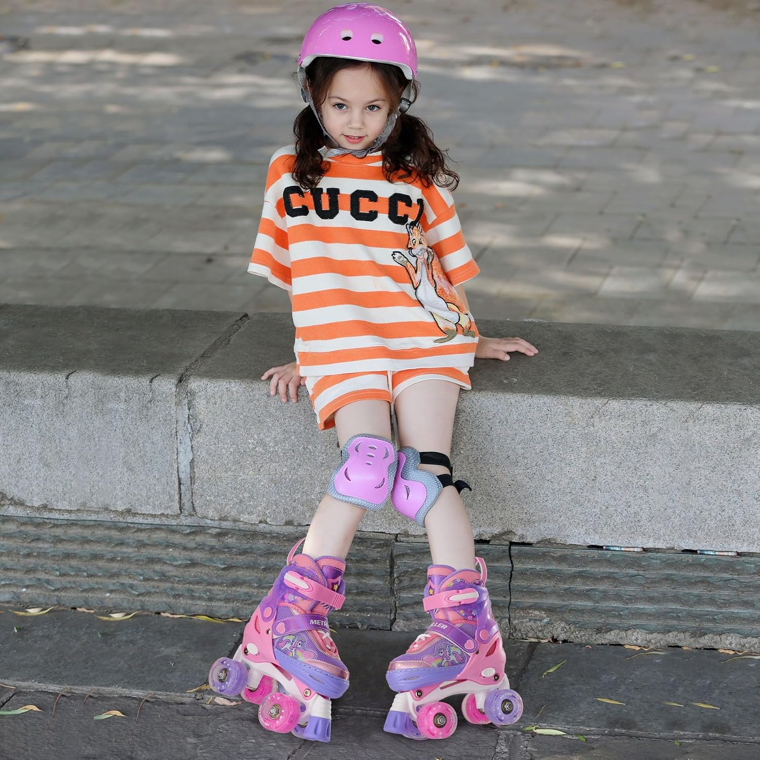 METROLLER Patines de ruedas brillantes para niñas de 4 a 12 años |...