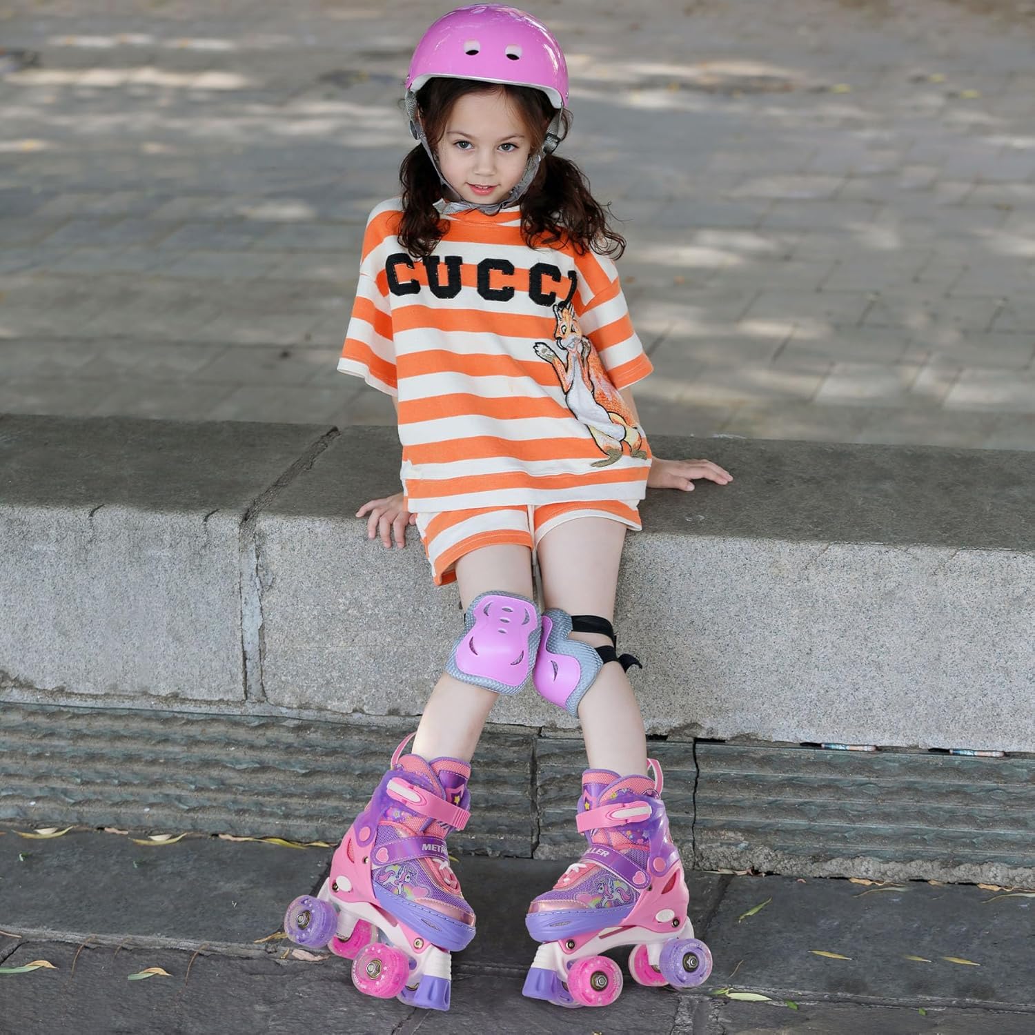 METROLLER Patines de ruedas brillantes para niñas de 4 a 12 años |...