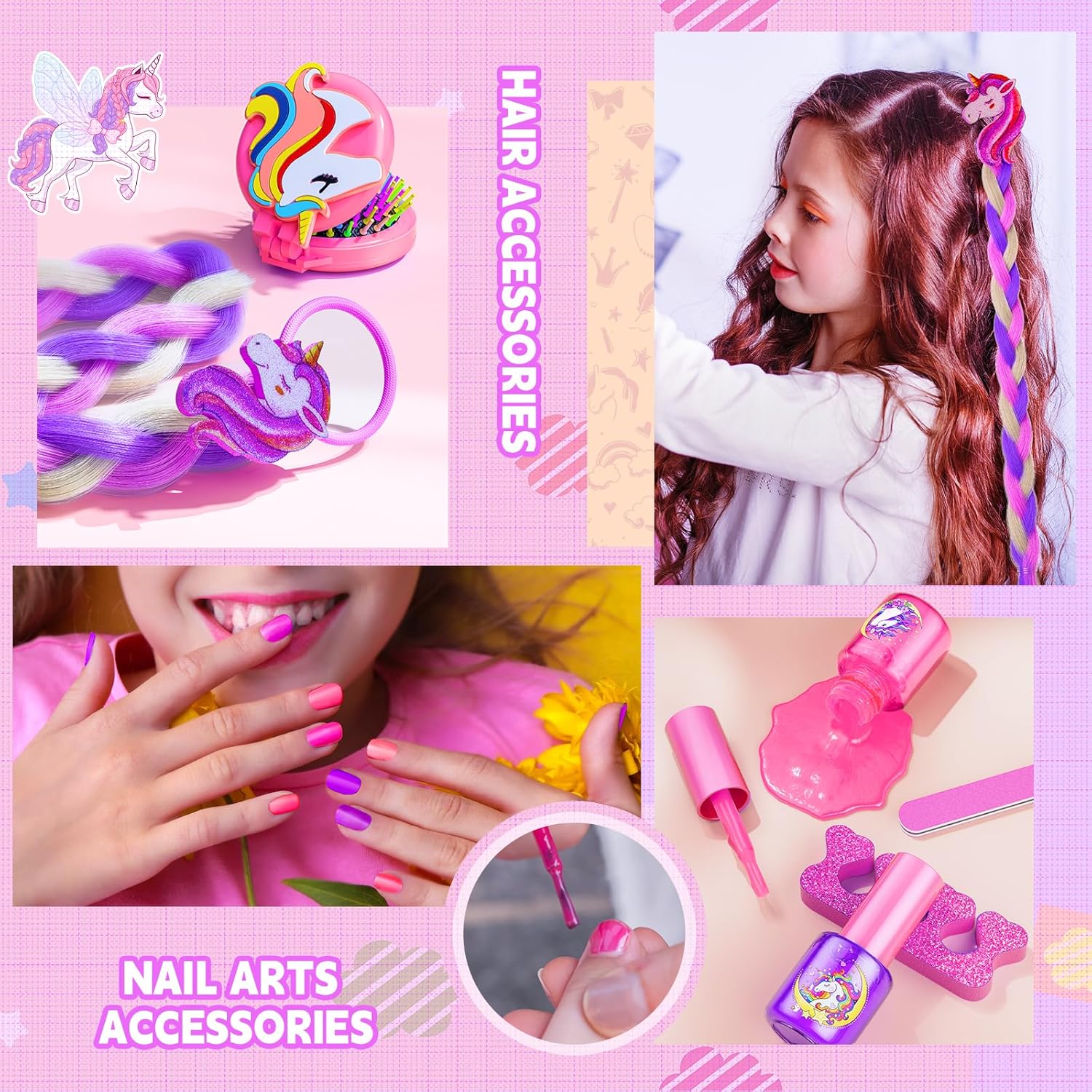 Beayuck Juego de maquillaje para niñas - Juego de juguetes de maqui...