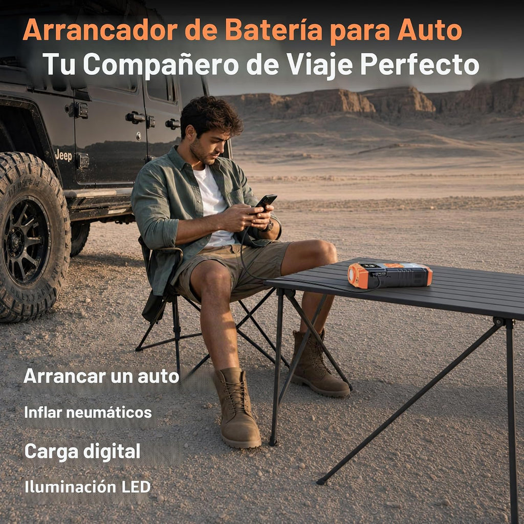Arrancador de salto de 8000 A con compresor de aire, batería de coc...