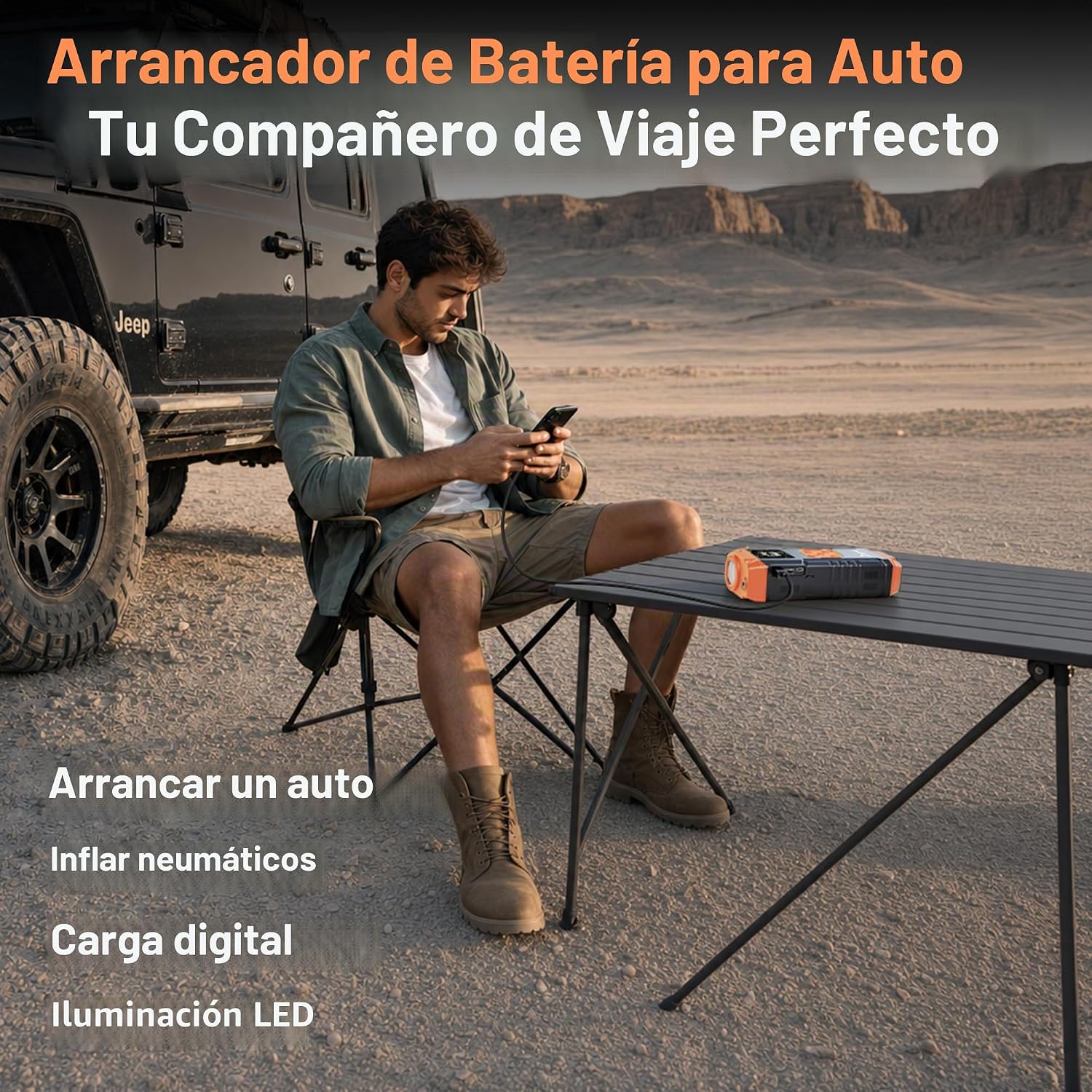 Arrancador de salto de 8000 A con compresor de aire, batería de coc...
