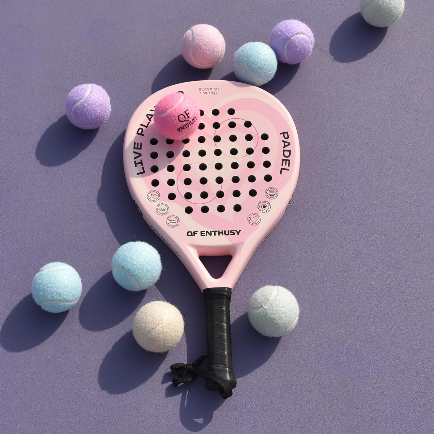 Pala de Padel, Pala de Padel de Superficie de Fibra de Carbono, Lig...