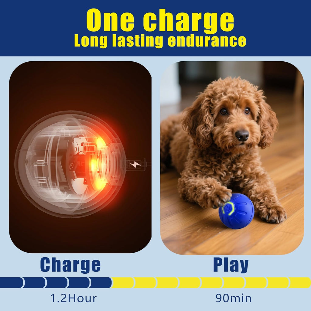 Pelota interactiva de juguete para mascotas con movimiento automáti...