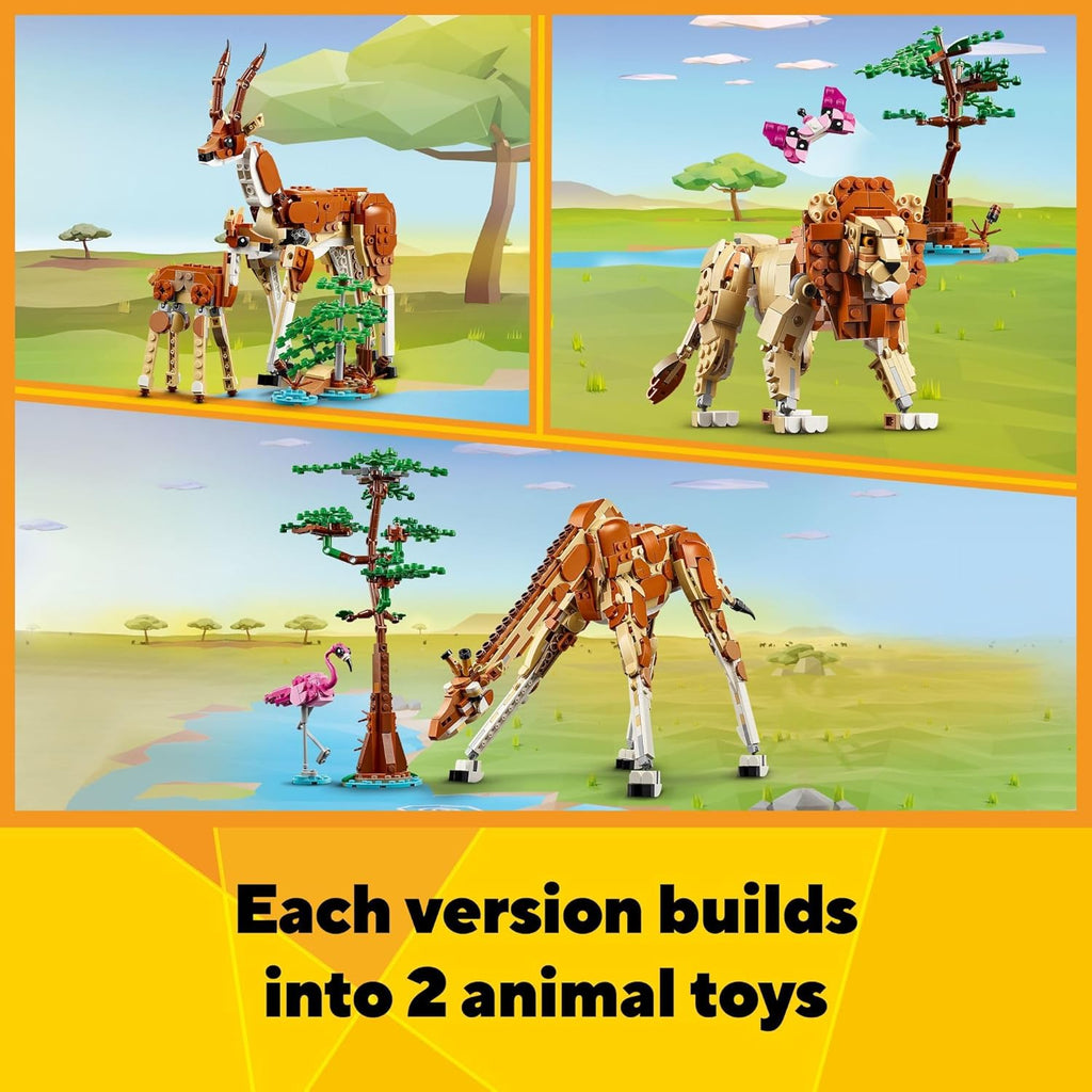 LEGO Creator 31150 - Animales de safari salvajes 3 en 1, se reconst...