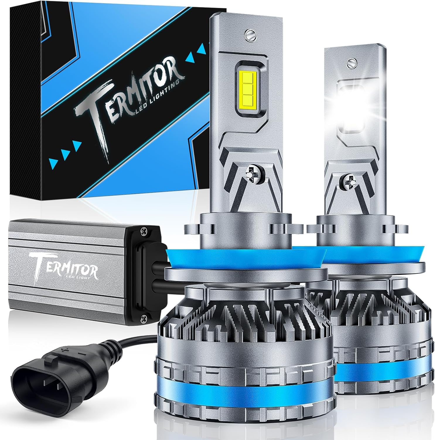 Termitor Bombillas H11, 100,000LM 6500K Blanco frío H8 H9, 120 W Pl...