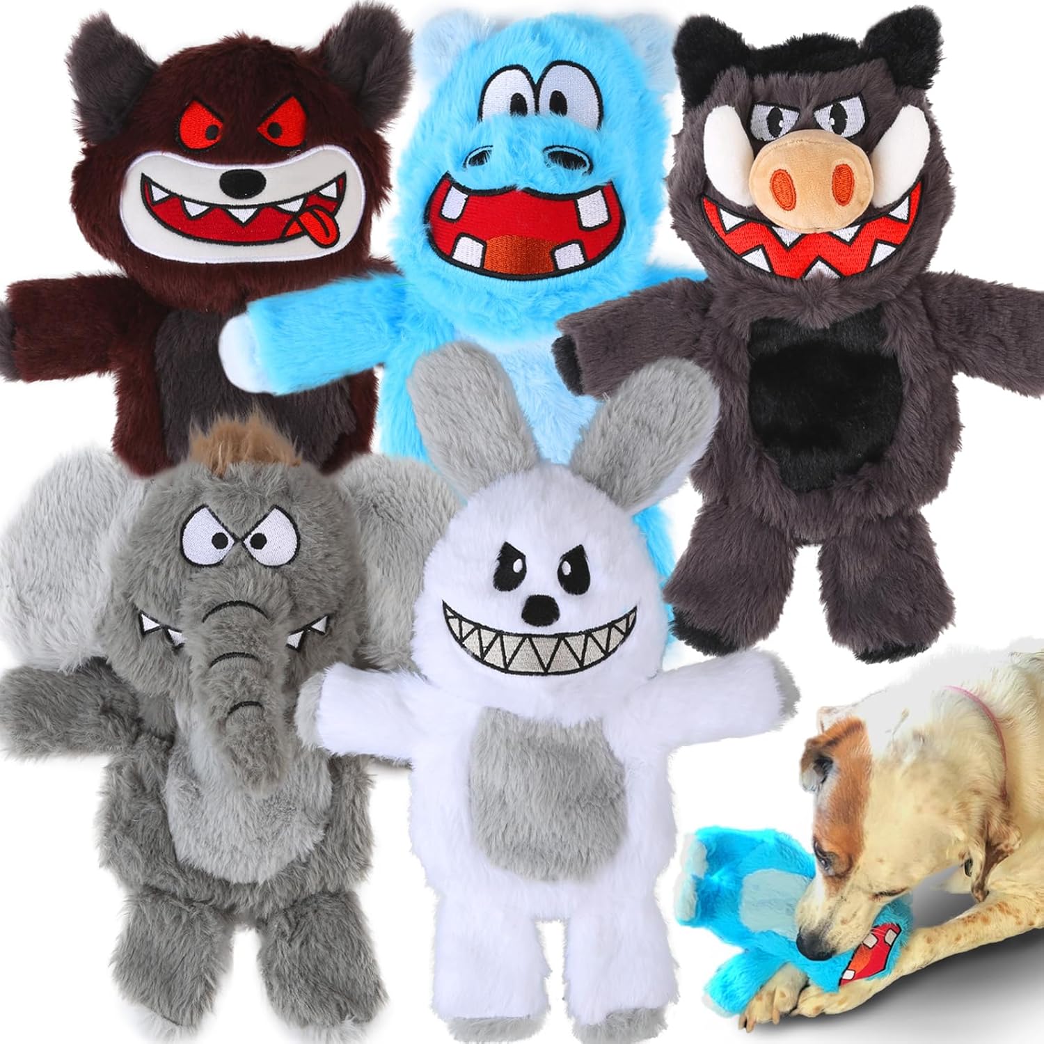Bzonsmart Paquete de 5 Juguetes Chirriantes para Perros. Juguetes d...