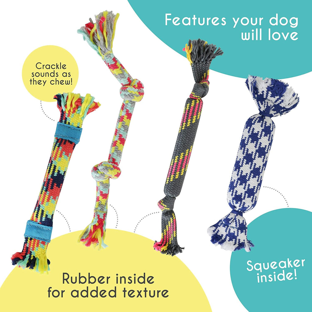 rocket &amp; rex Juego de remolcadores de cuerda para perros para r...
