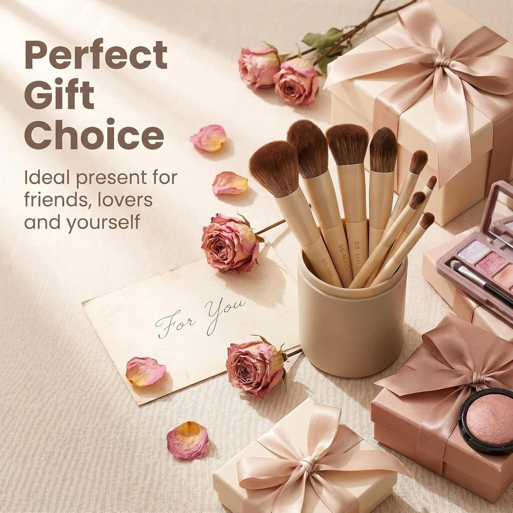 BS-MALL - Juego profesional de 18 brochas de maquillaje con cerdas...