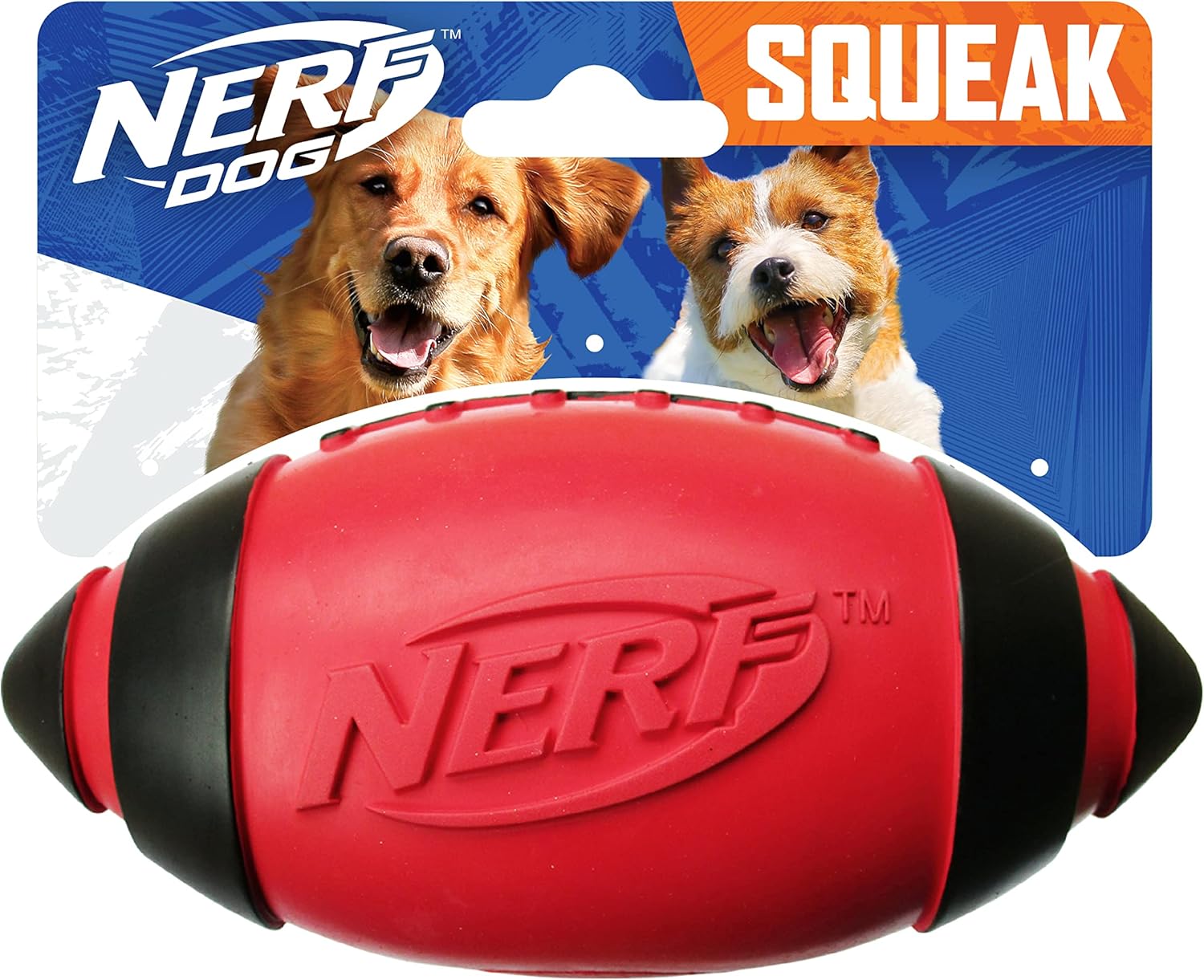 Nerf Dog - Juguete de fútbol de goma para perros con silbato intera...