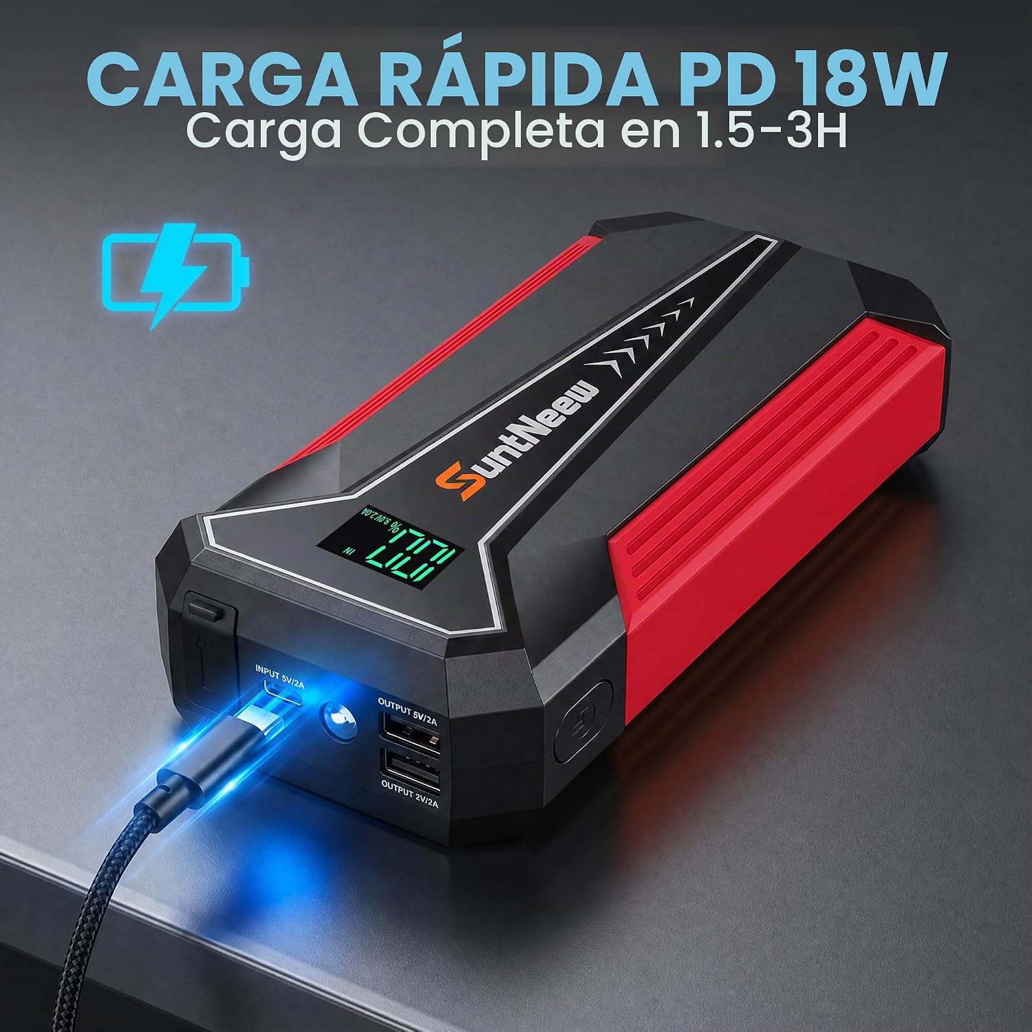 Jump Starter Power Bank de 8000 mAh (hasta 6.5 L de gasolina\/5.0 L...