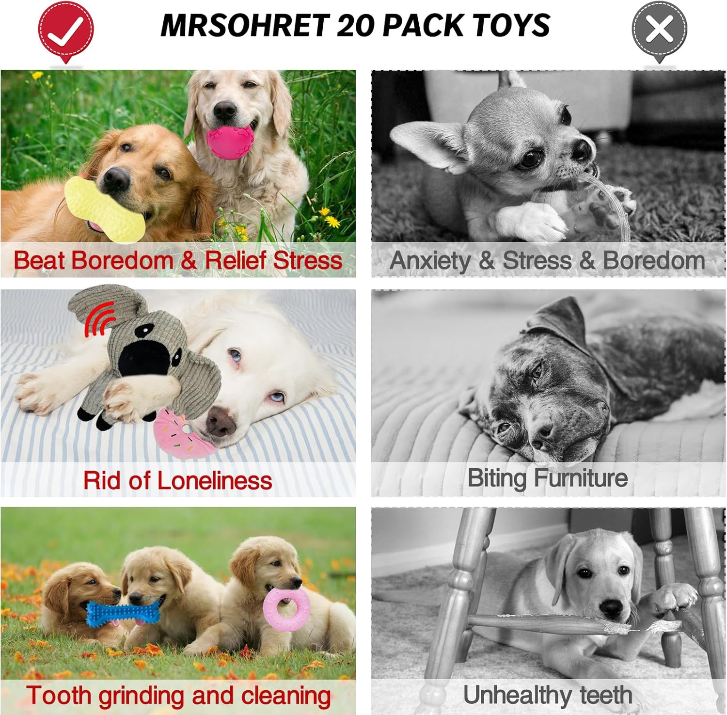 MRSOHRET 20 juguetes masticables para cachorros para la dentición,...