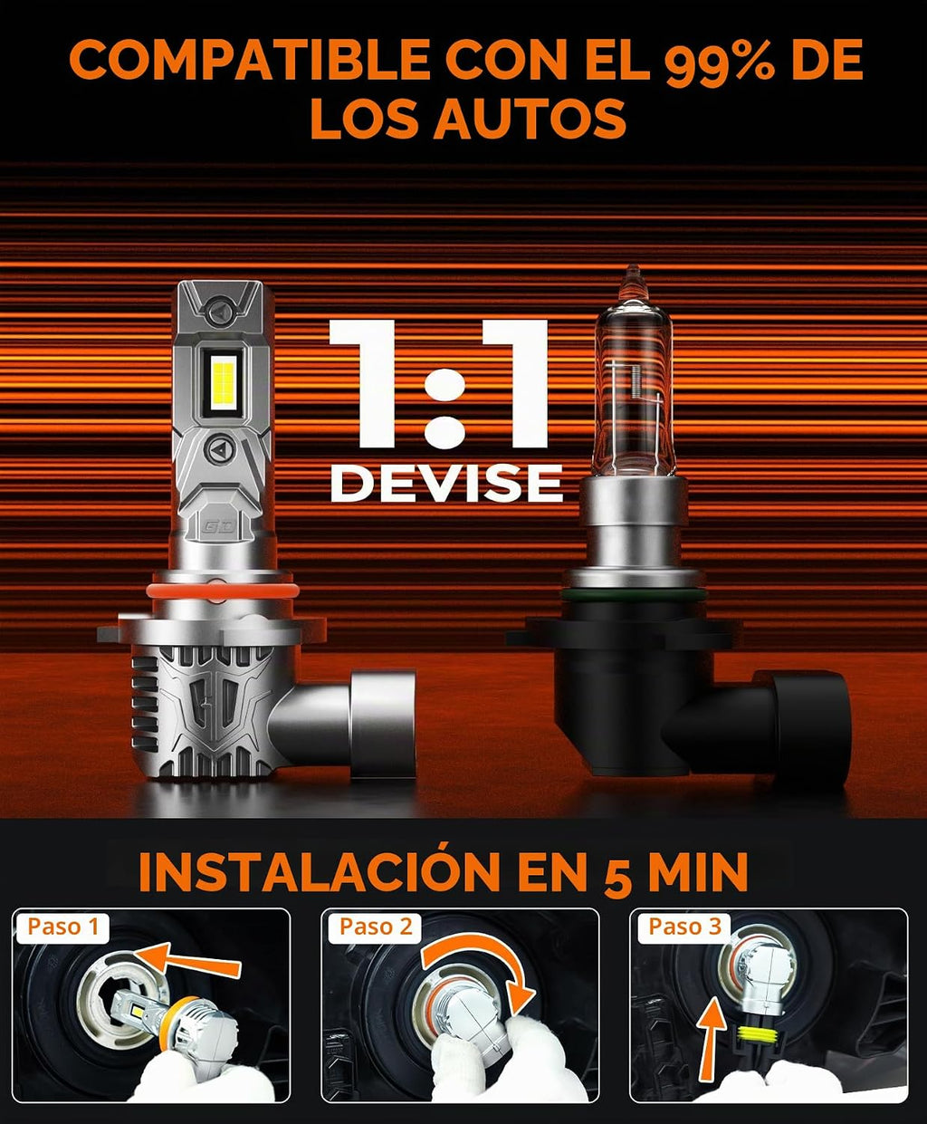 GloDrv [Actualización 2025] 90 06 bombillas LED, [más reciente y má...