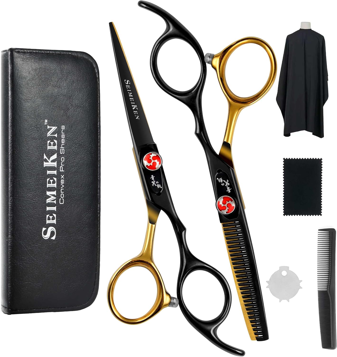 Kit de tijeras de corte de cabello, tijeras profesionales de 6.0 pu...