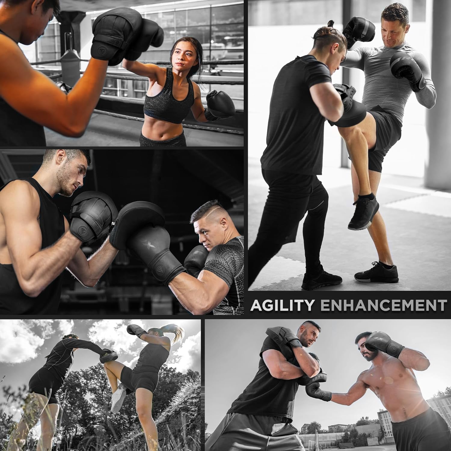RDX Almohadillas de boxeo Curvadas Focus Mits, Maya Hide Leather Ka...