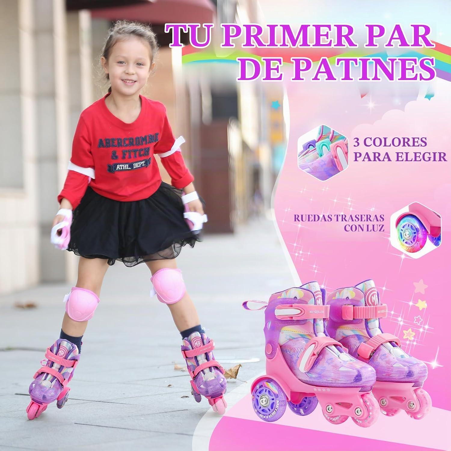 METROLLER Patines de equilibrio con ruedas ajustables para niños pe...