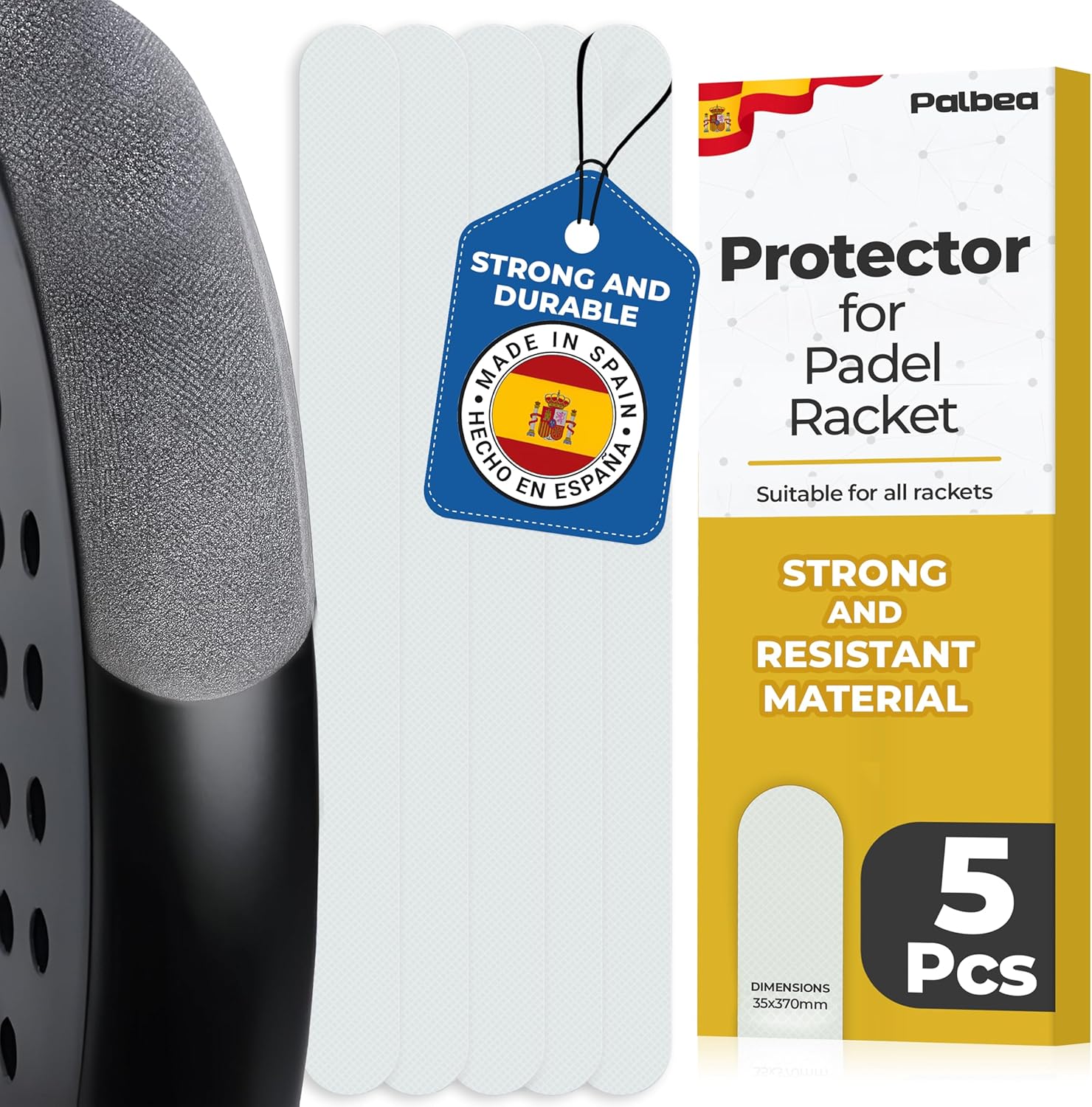 Protector de pala de pádel transparente Palbea - Paquete de 1\/2\/3...