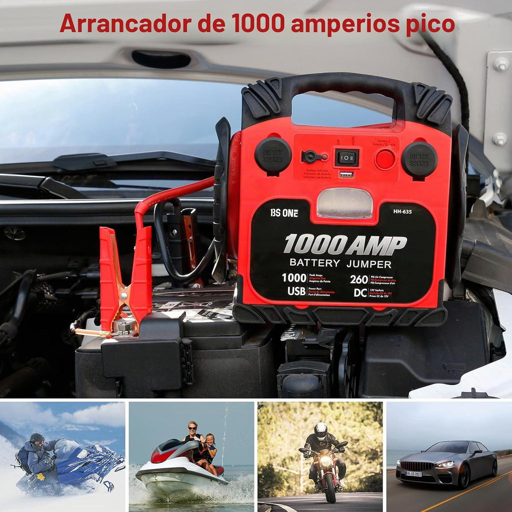 BS ONE 1000 Amp Pico de corriente Arrancador de coche, Caja de arra...