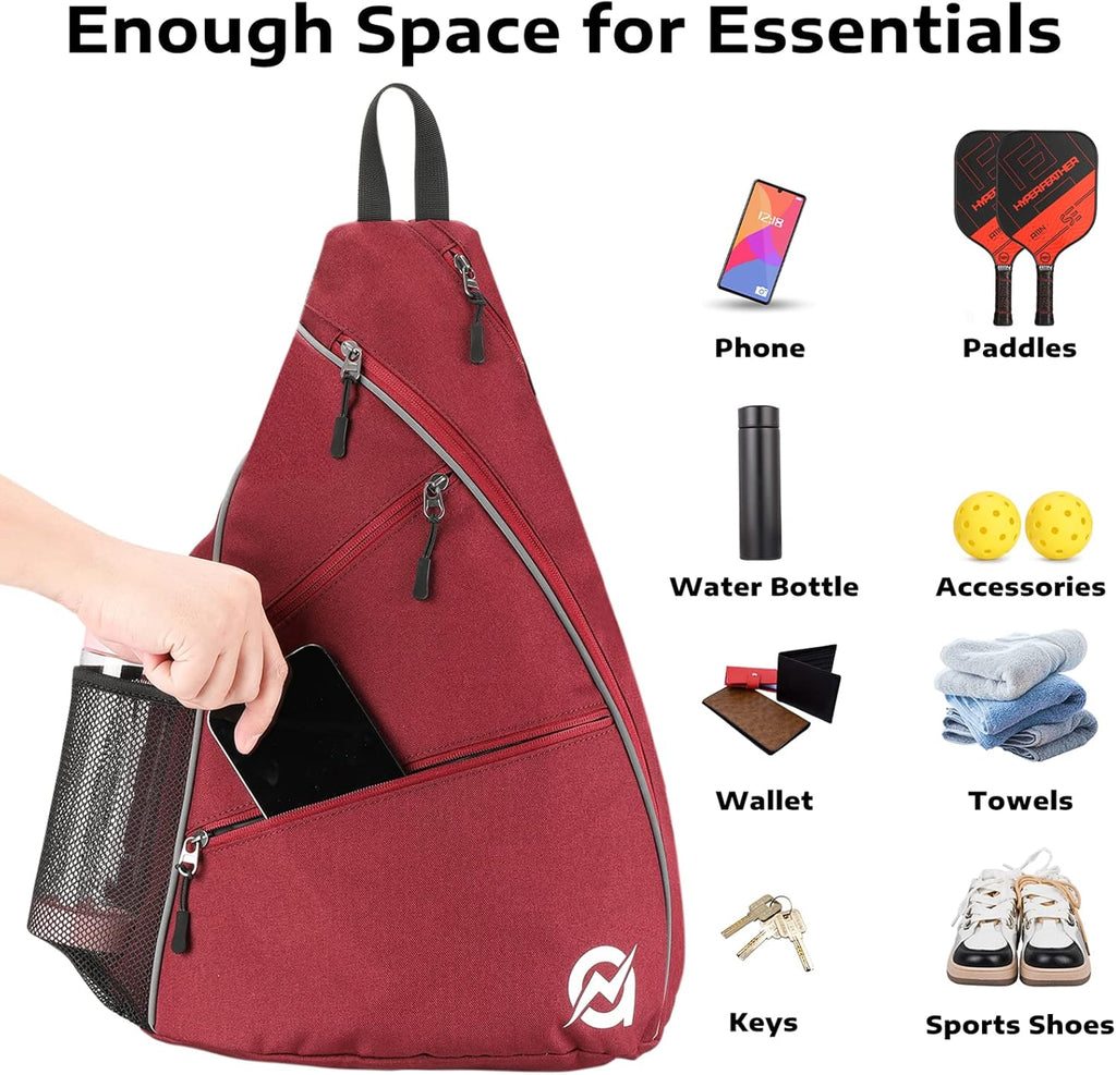 A11N SPORTS Bolsa de Pickleball, Bandolera Reversible con Correa Cr...